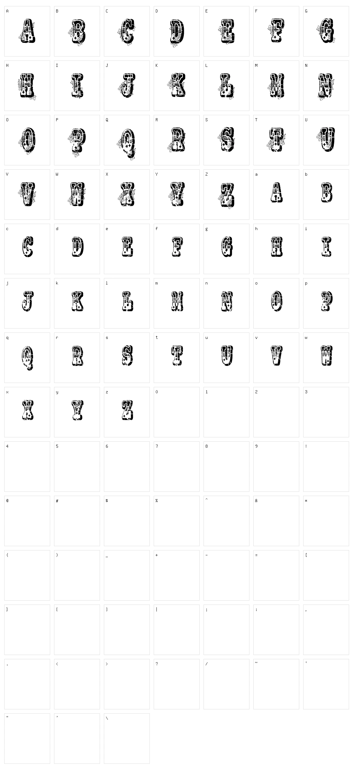 VTKS No Name Character Set
