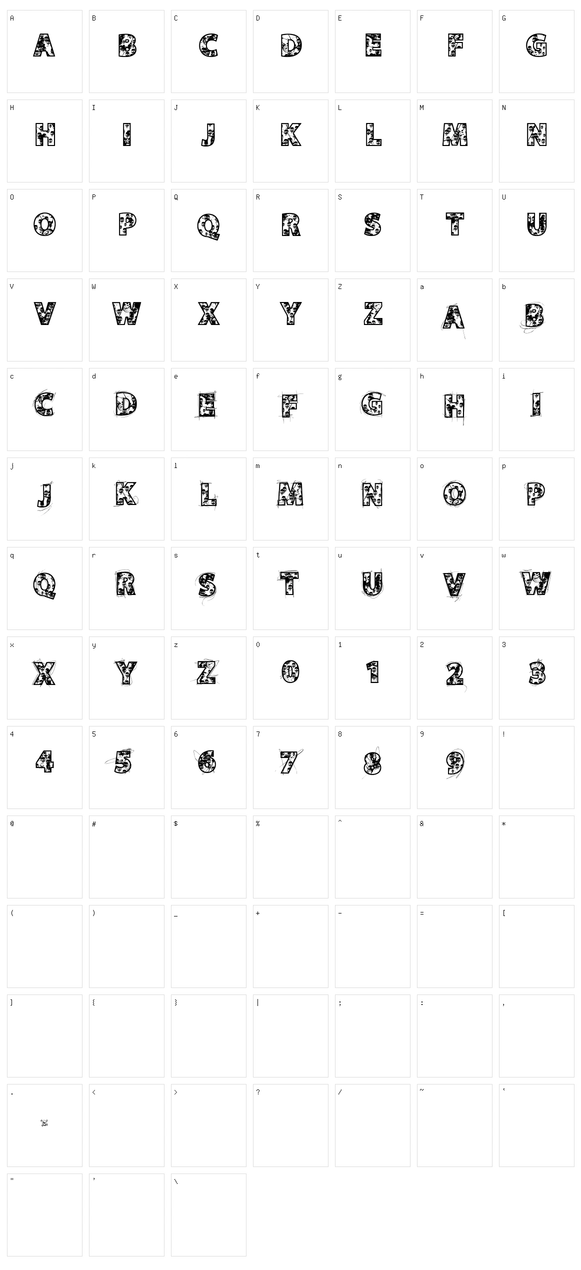 VTKS Skulls Character Set