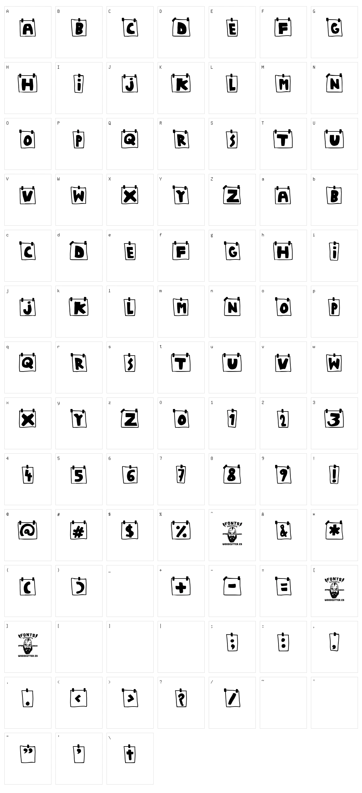 Wall Notes Character Set