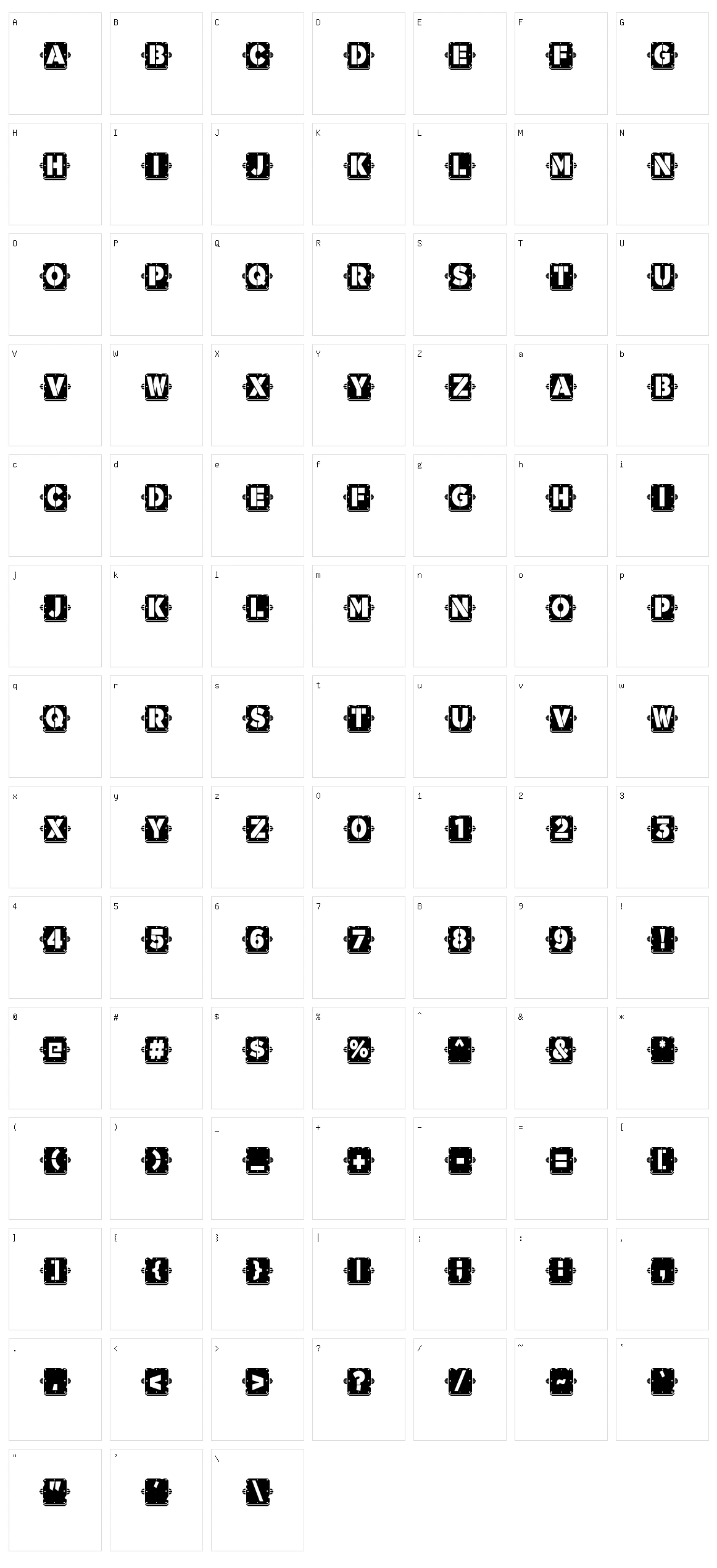 Waponi Character Set