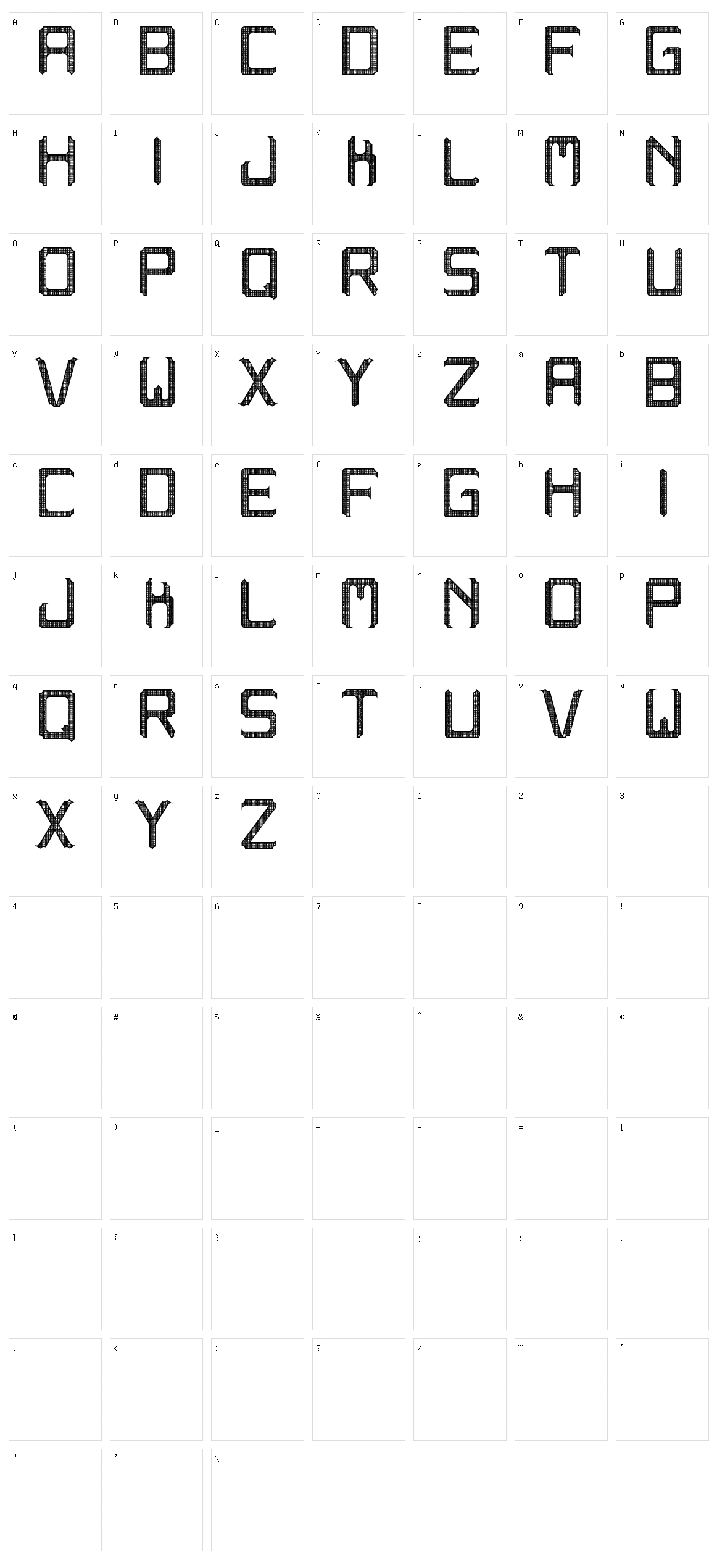 Westranga ST Character Set