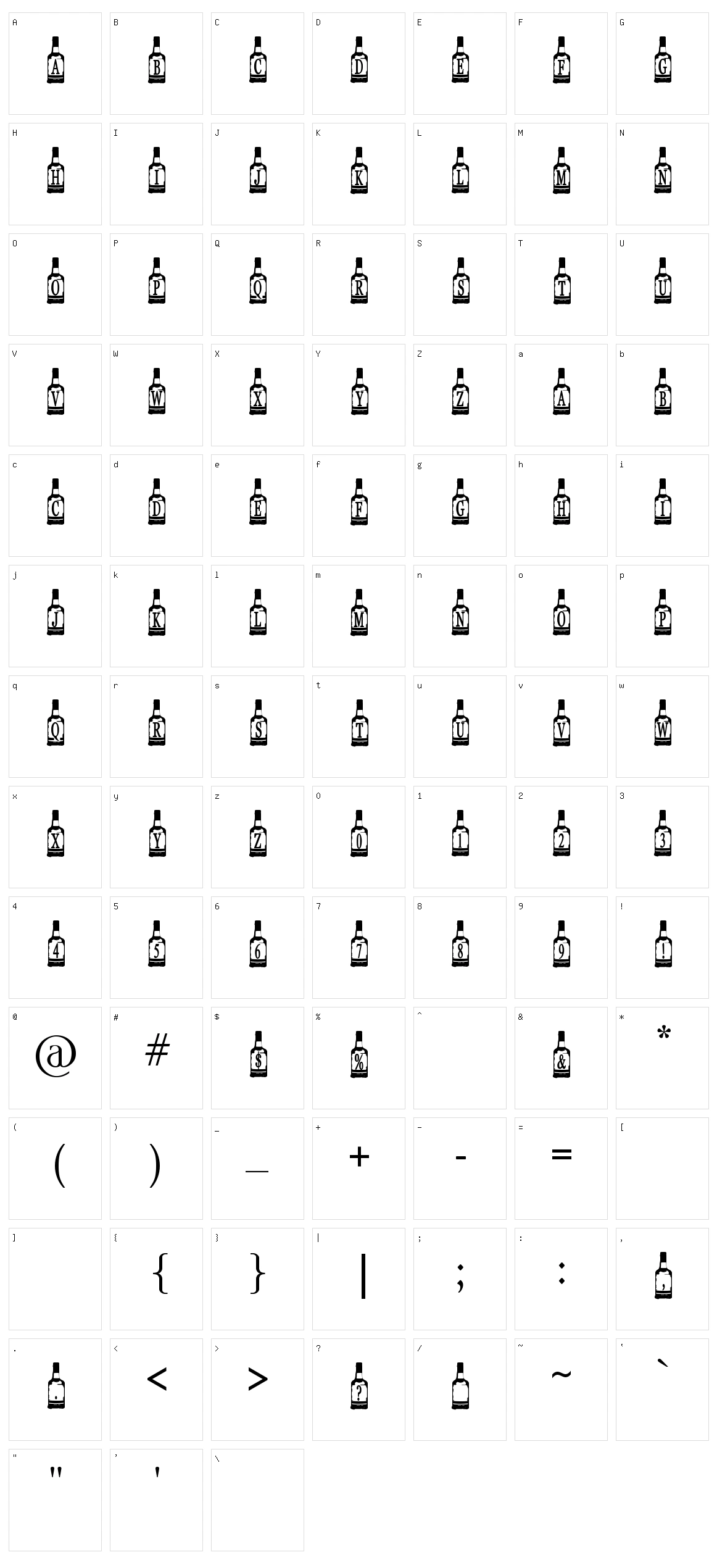 Whiskey Bottle Character Set