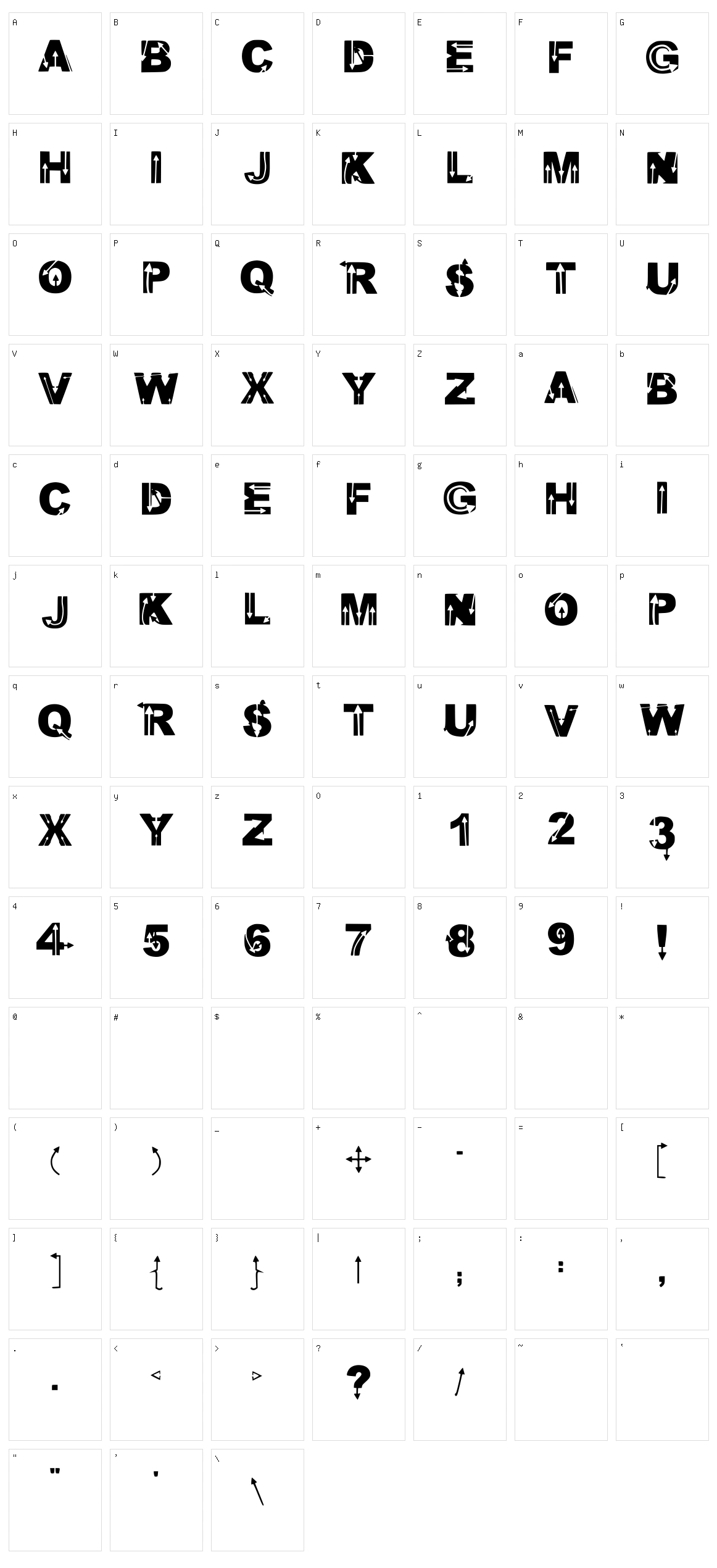 Wild Arrows Character Set