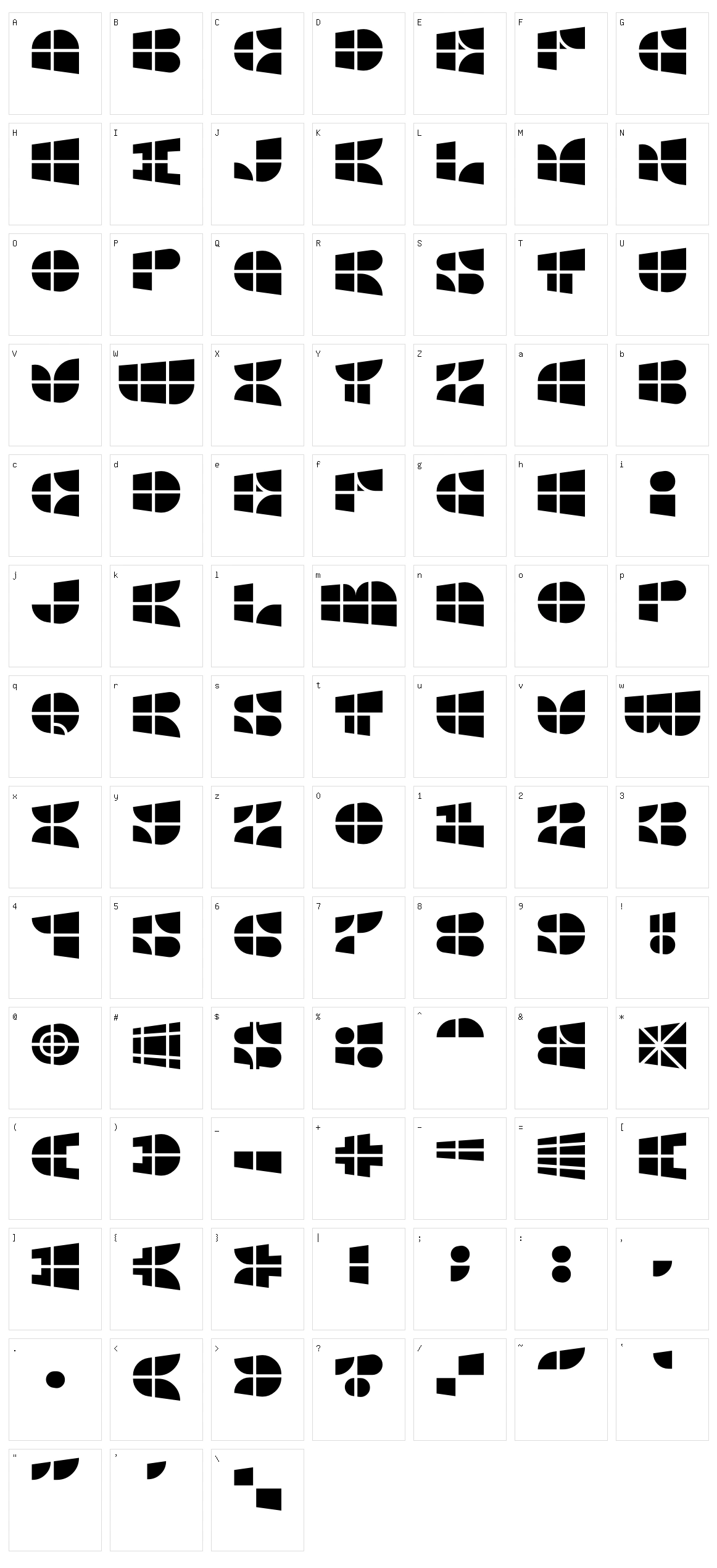 Windowsoft Character Set