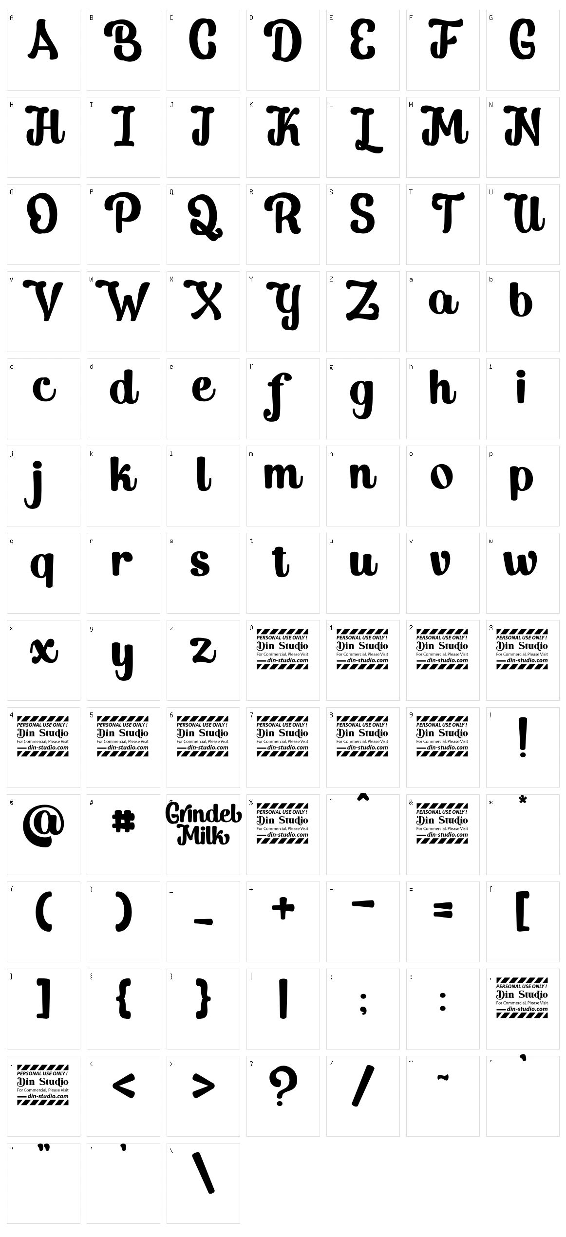 Grindel Milk Character Set