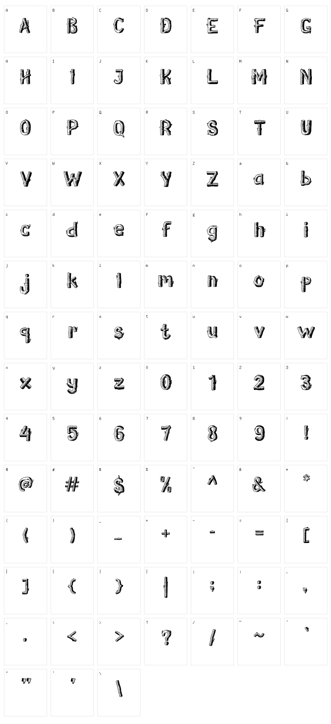 Wooden Log Character Set