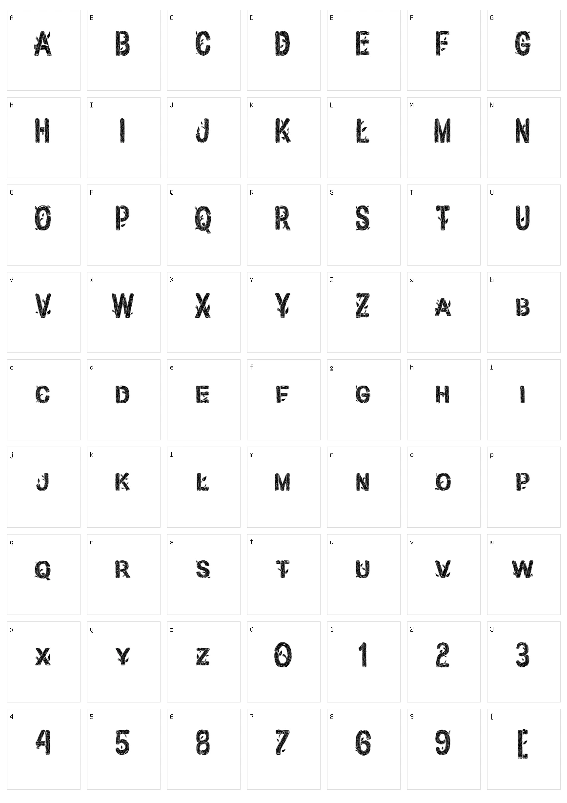 Woodyssey Character Set