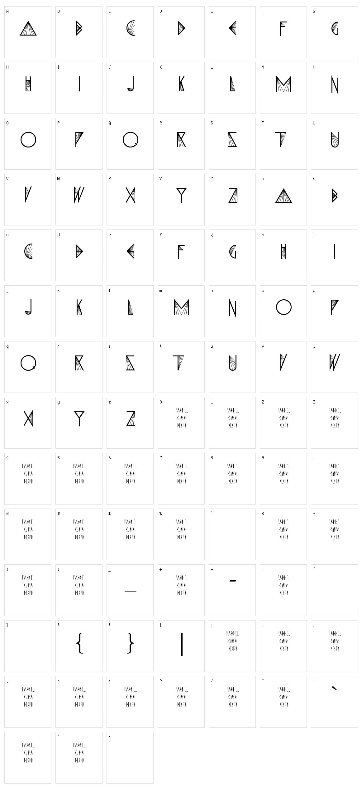 X-Prisma Character Set