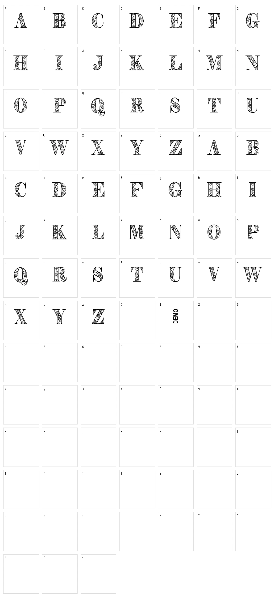 Zengo Character Set