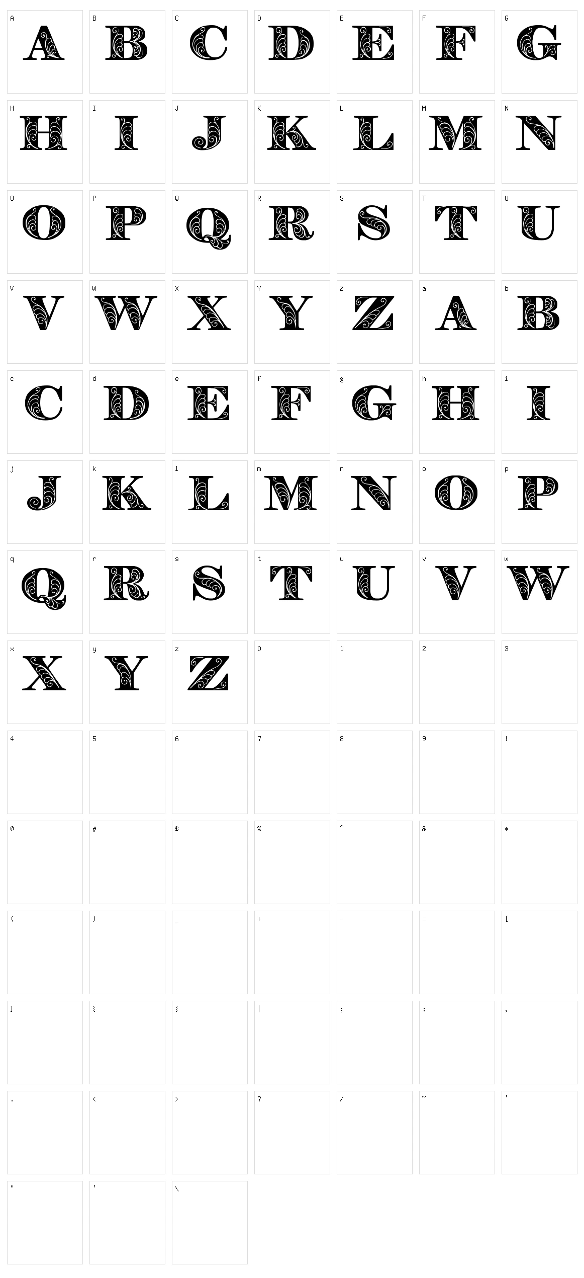 Zenone Character Set