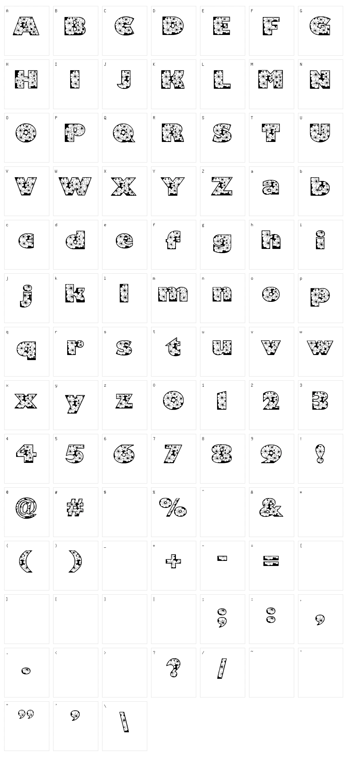 Zensyrom Character Set