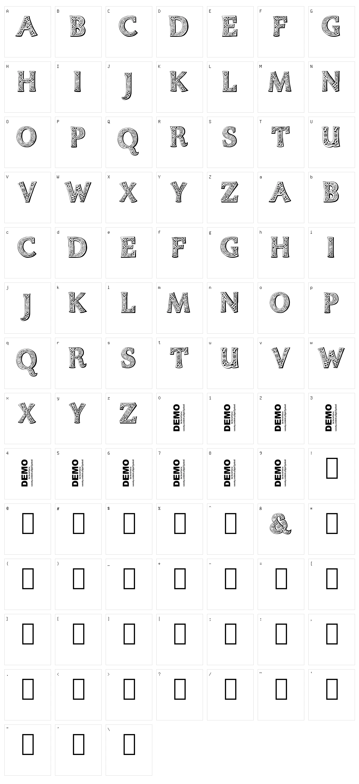 Zentyp Character Set