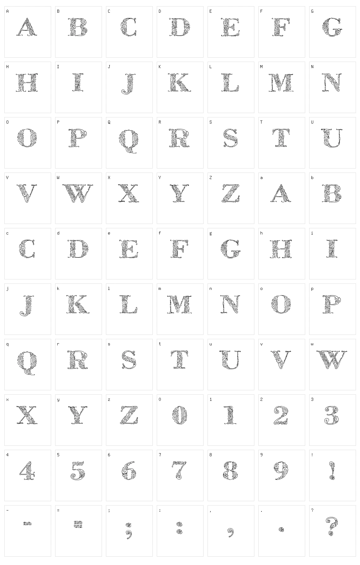 Zsylett Pro Character Set