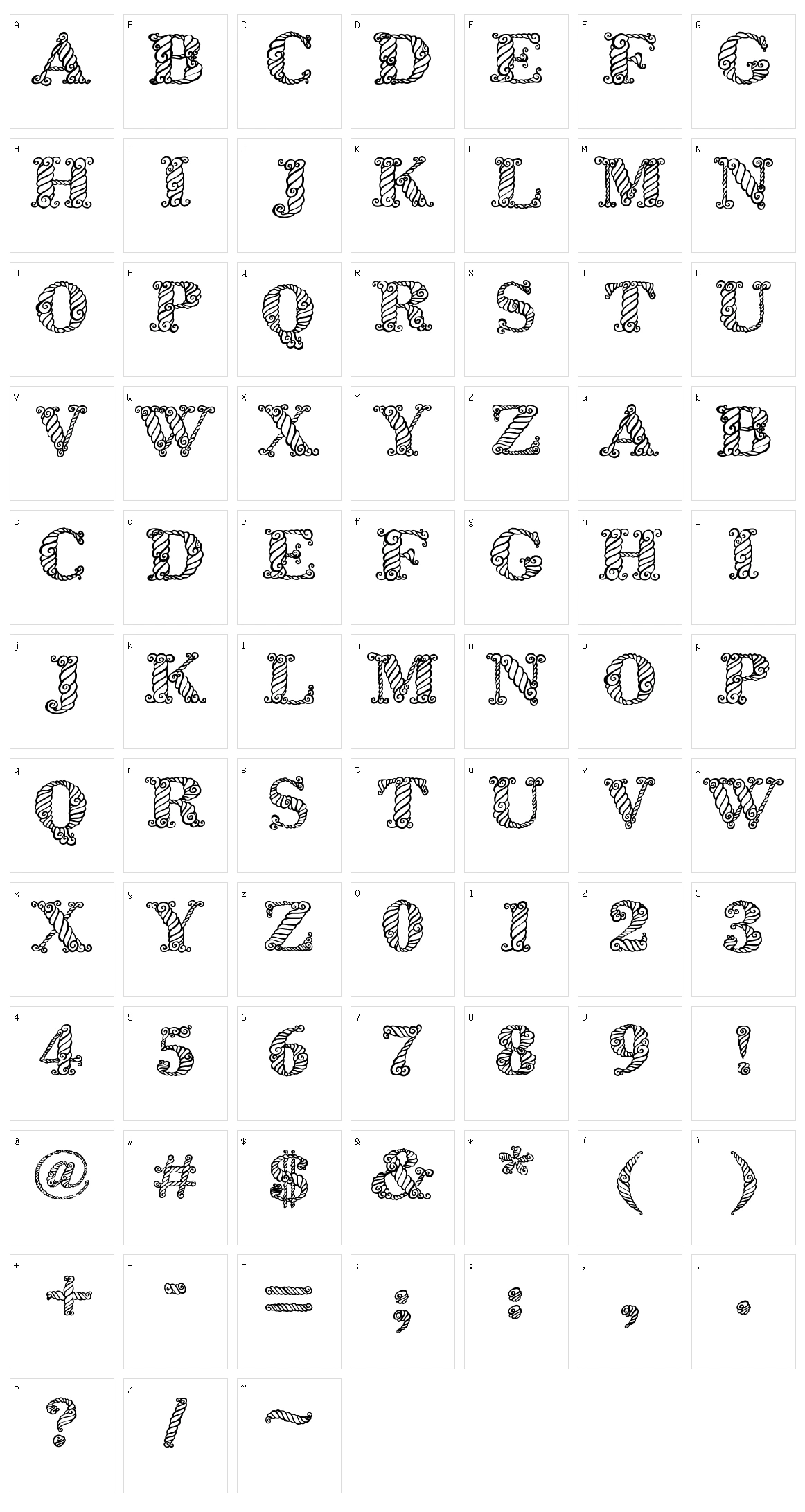 Zsynor Character Set