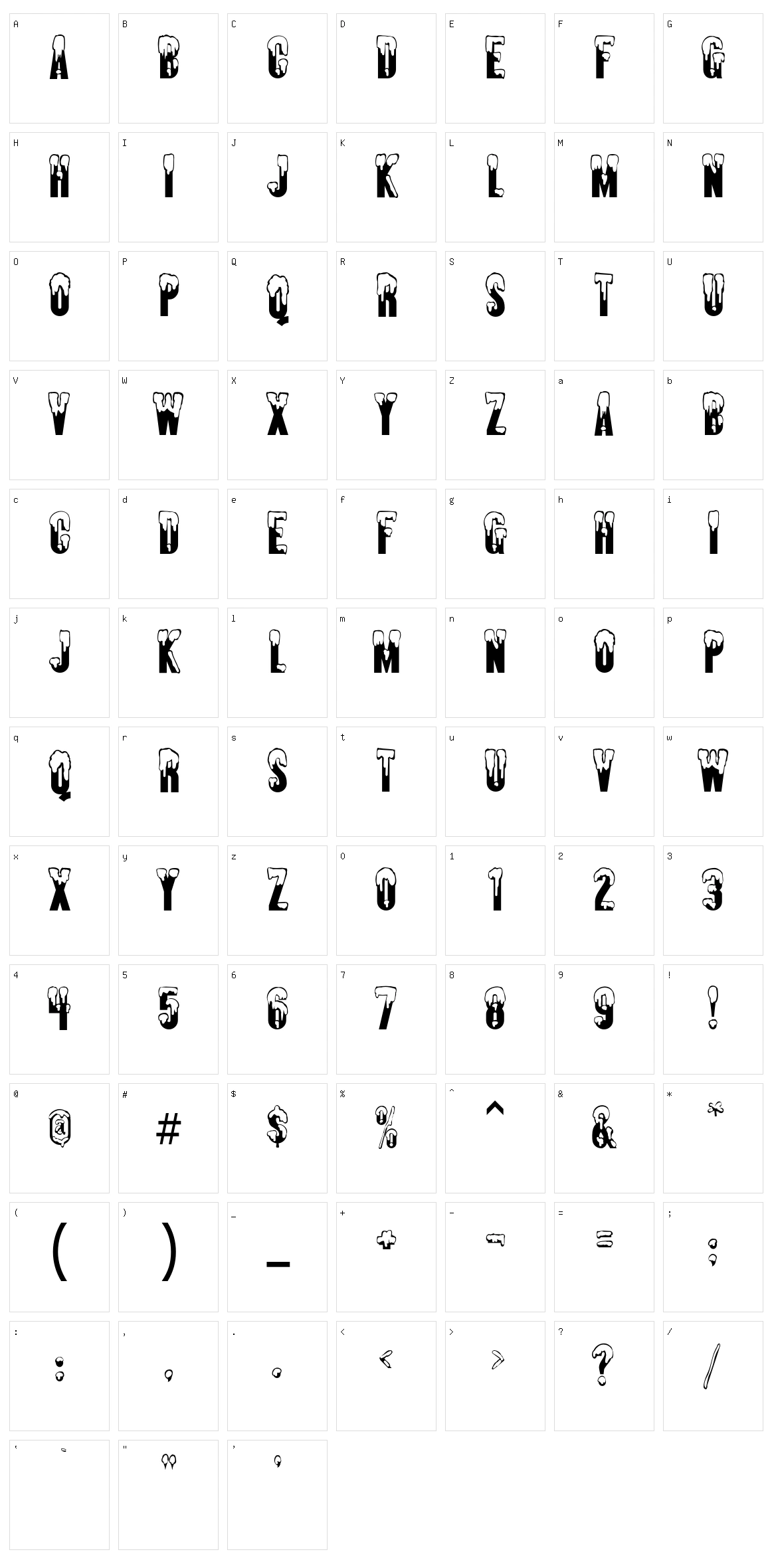 Almonte Snow Character Set