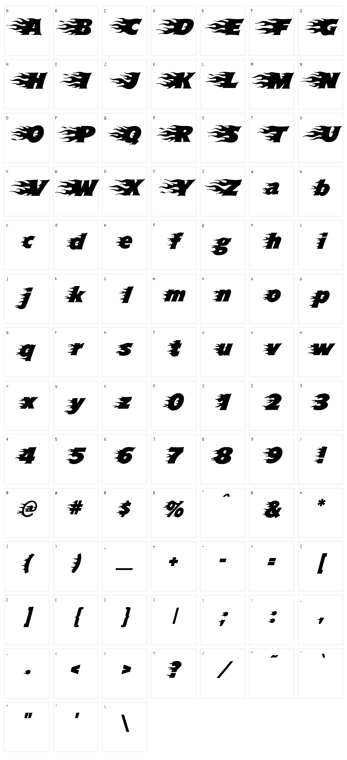 Blazed Character Set