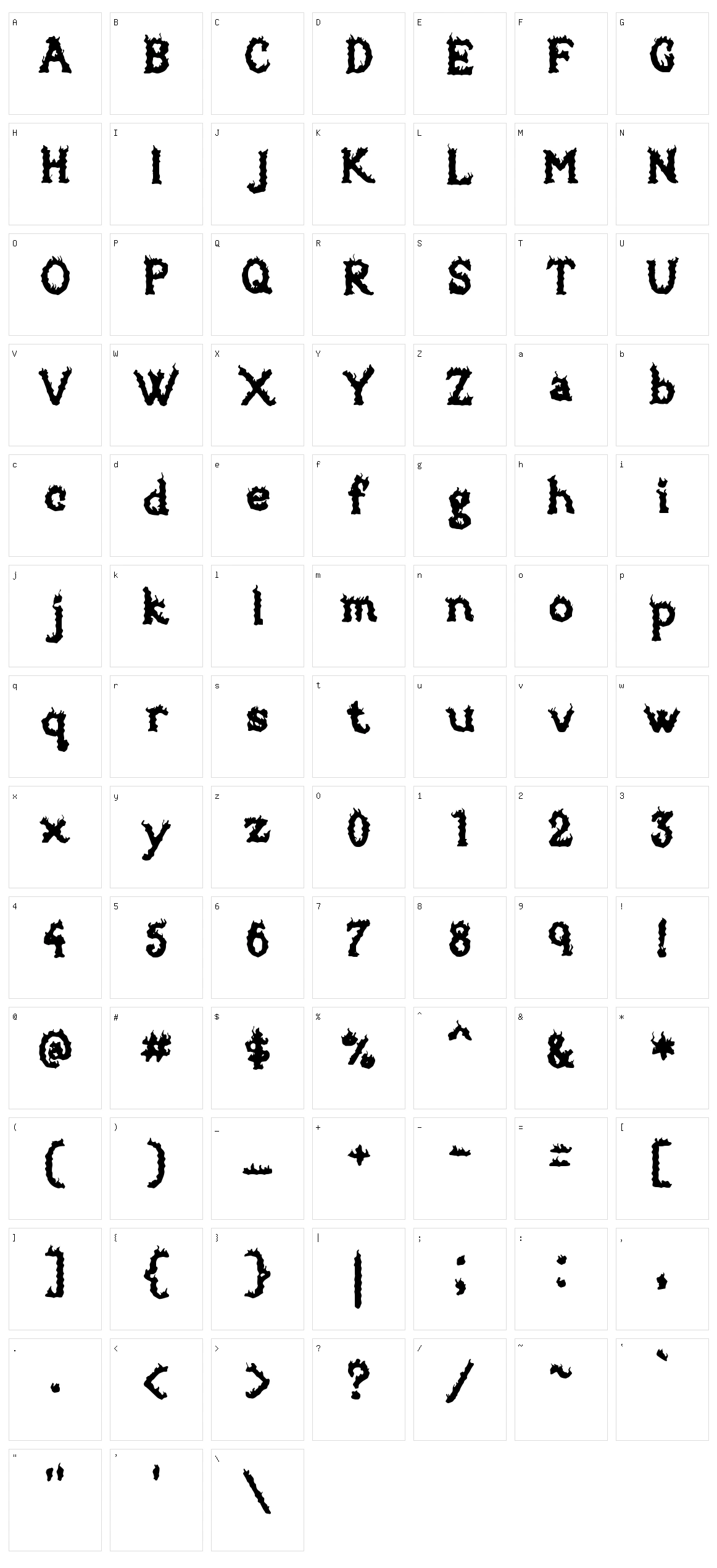 Brazier Flame Character Set