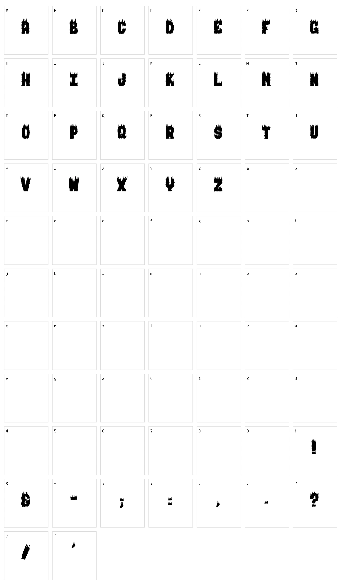 Burning Man Character Set