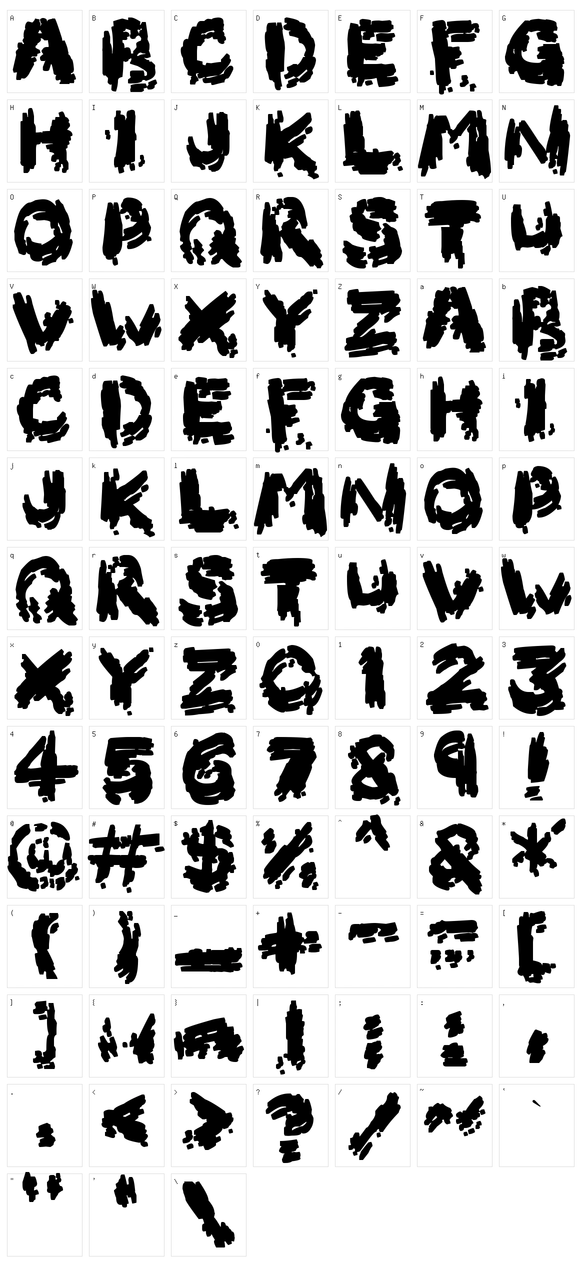 Burnt Firewood Character Set
