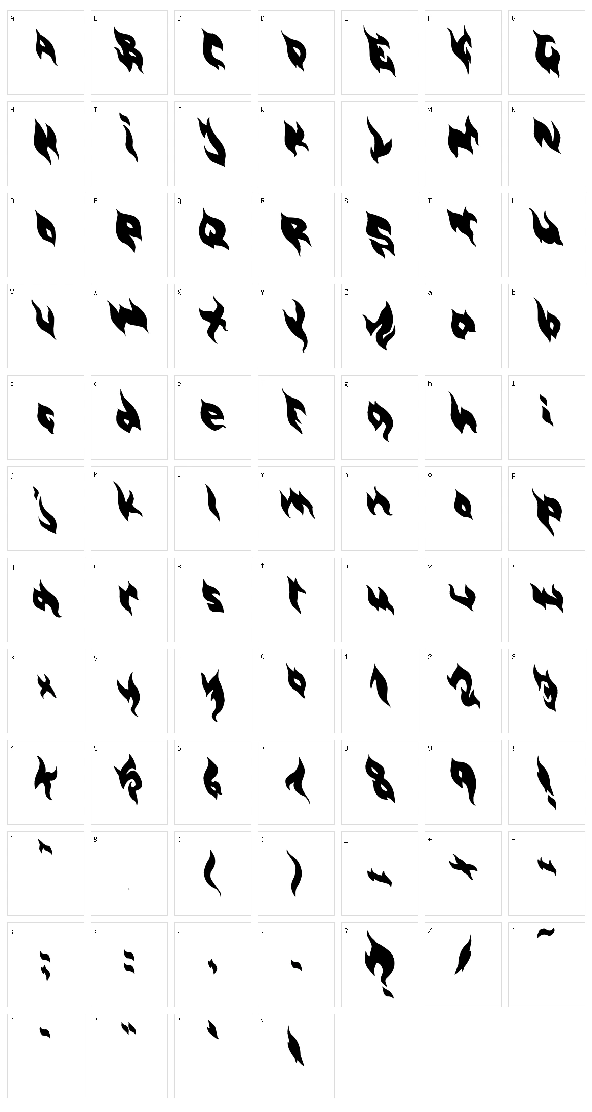 Burny Character Set