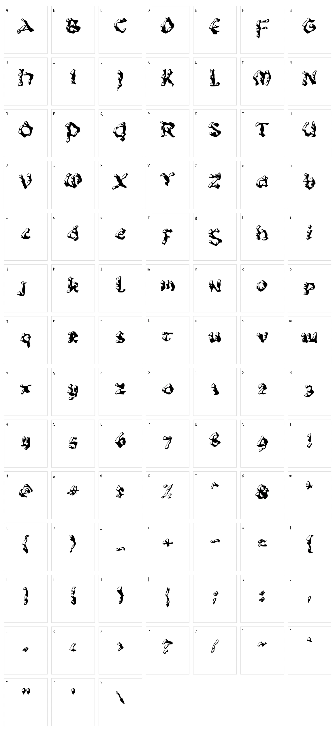 c Cuaca Dingin Character Set
