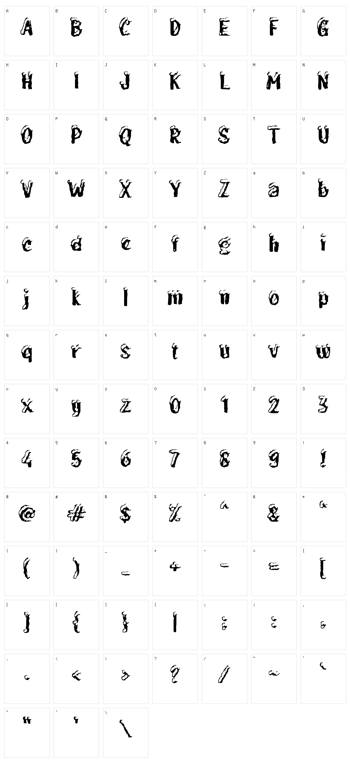 c Cuci Salju Character Set