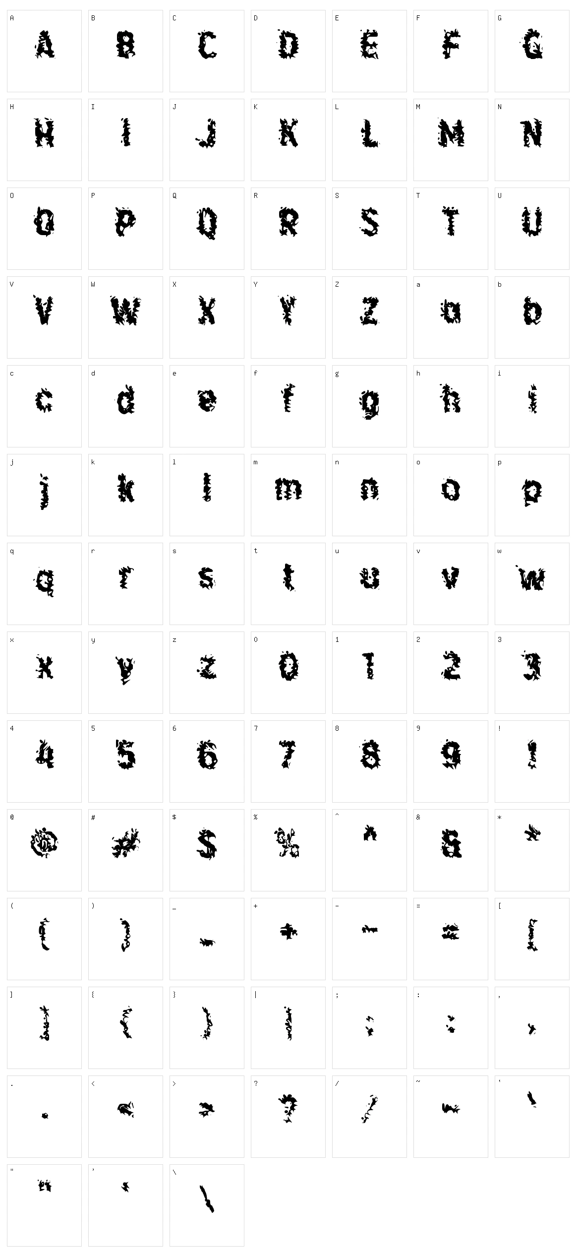 d Dredes Character Set