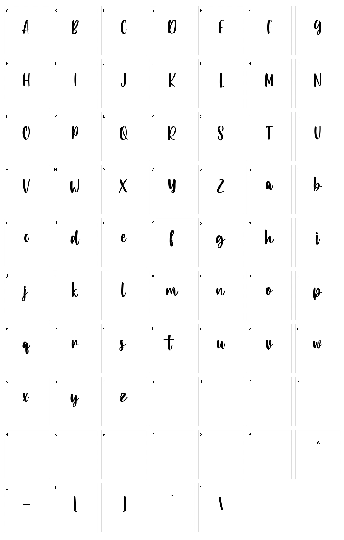 Adamslor Character Set