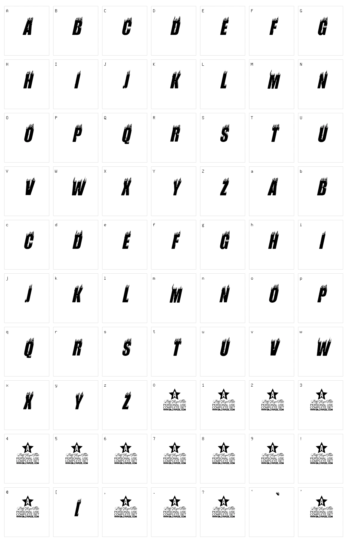 Flames Character Set