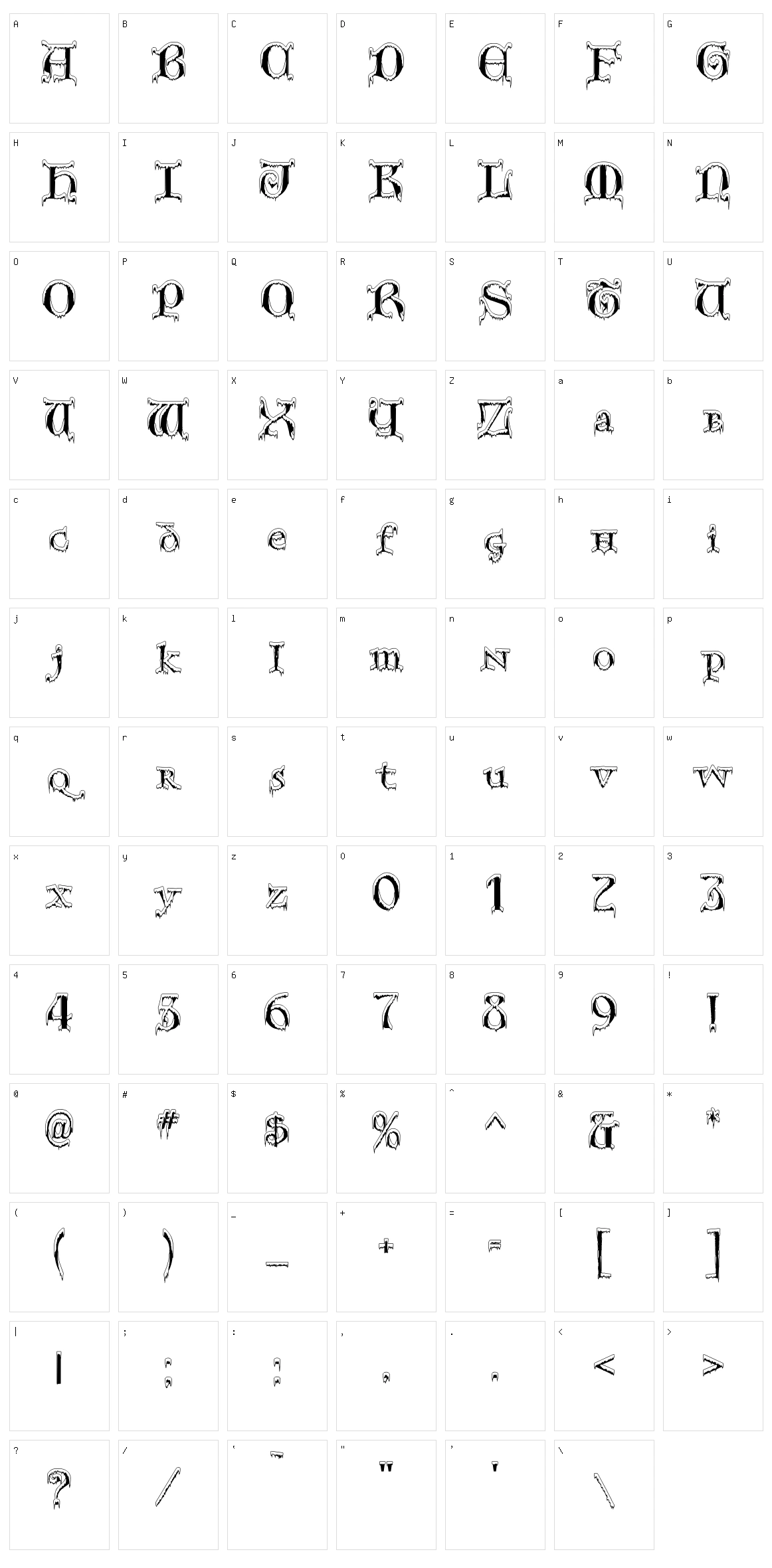 Generic Uncials SnowCapped Character Set