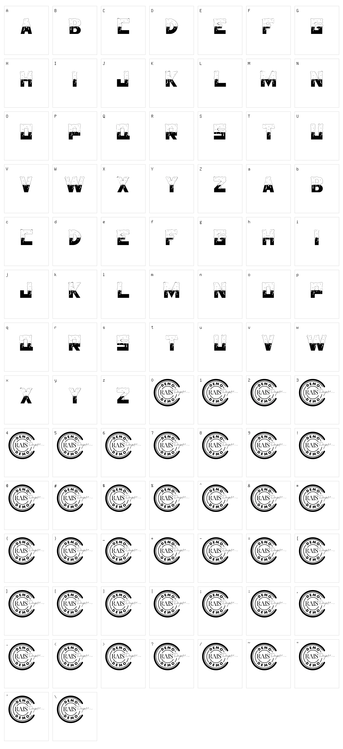 Half Melted Character Set