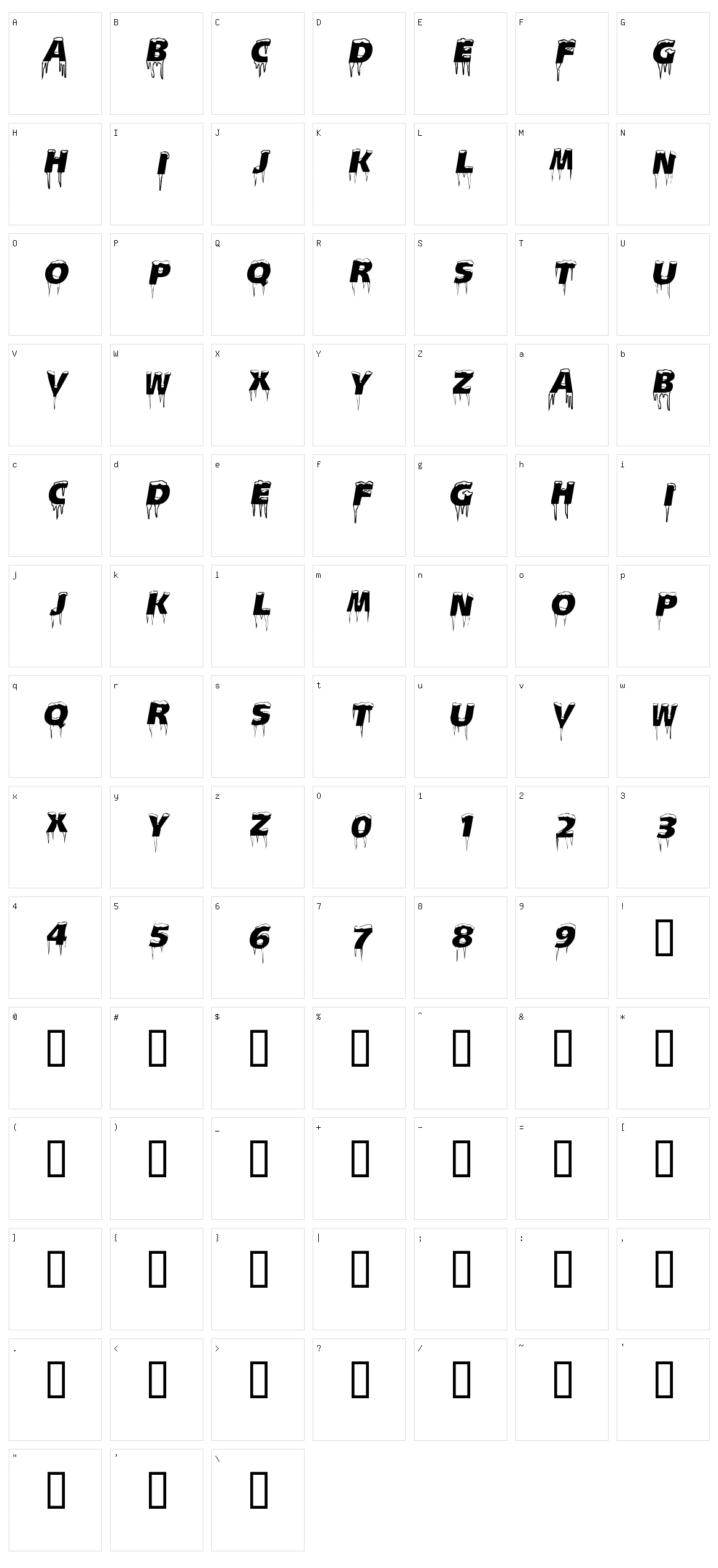 Ice Caps Character Set