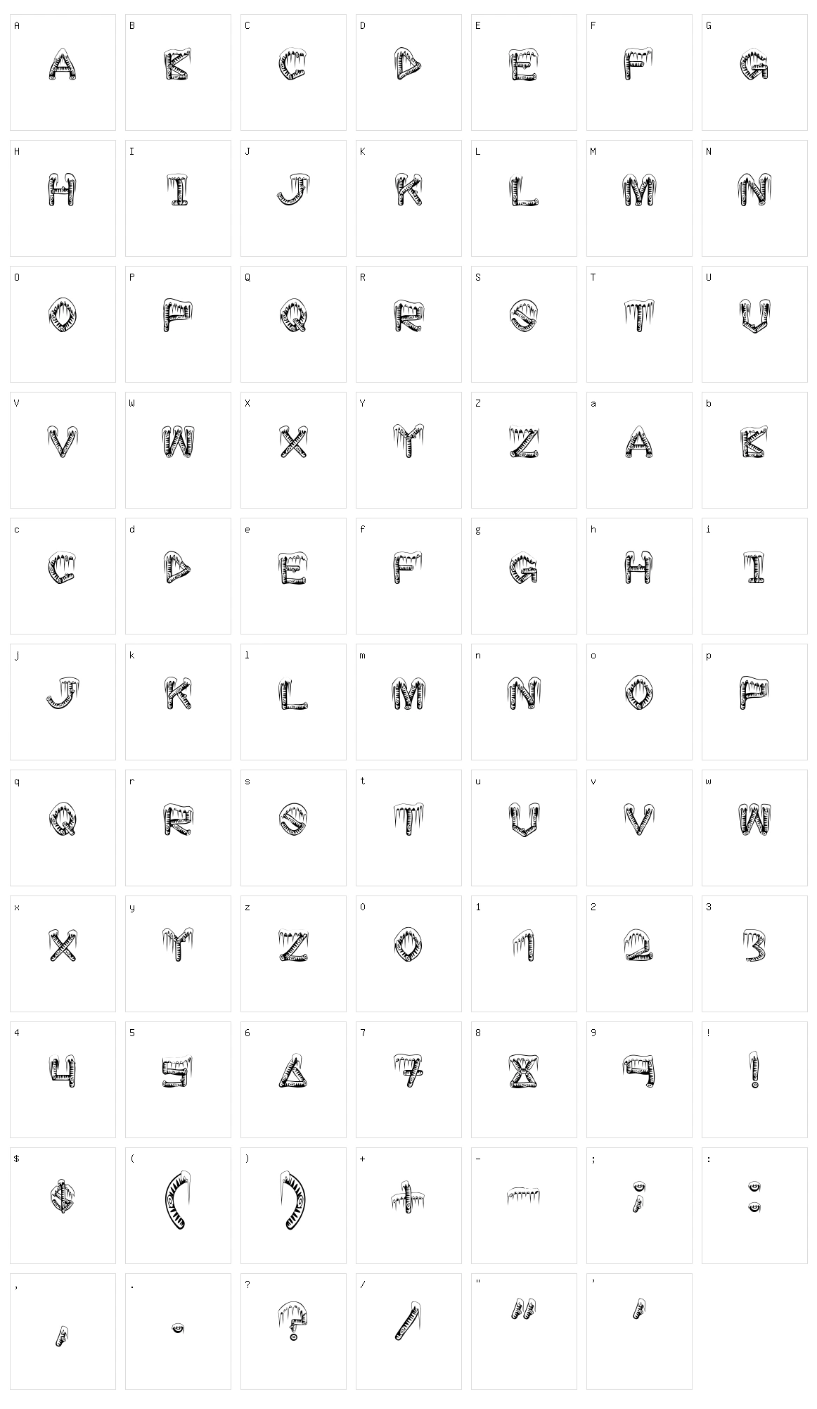 Ice Sticks Character Set