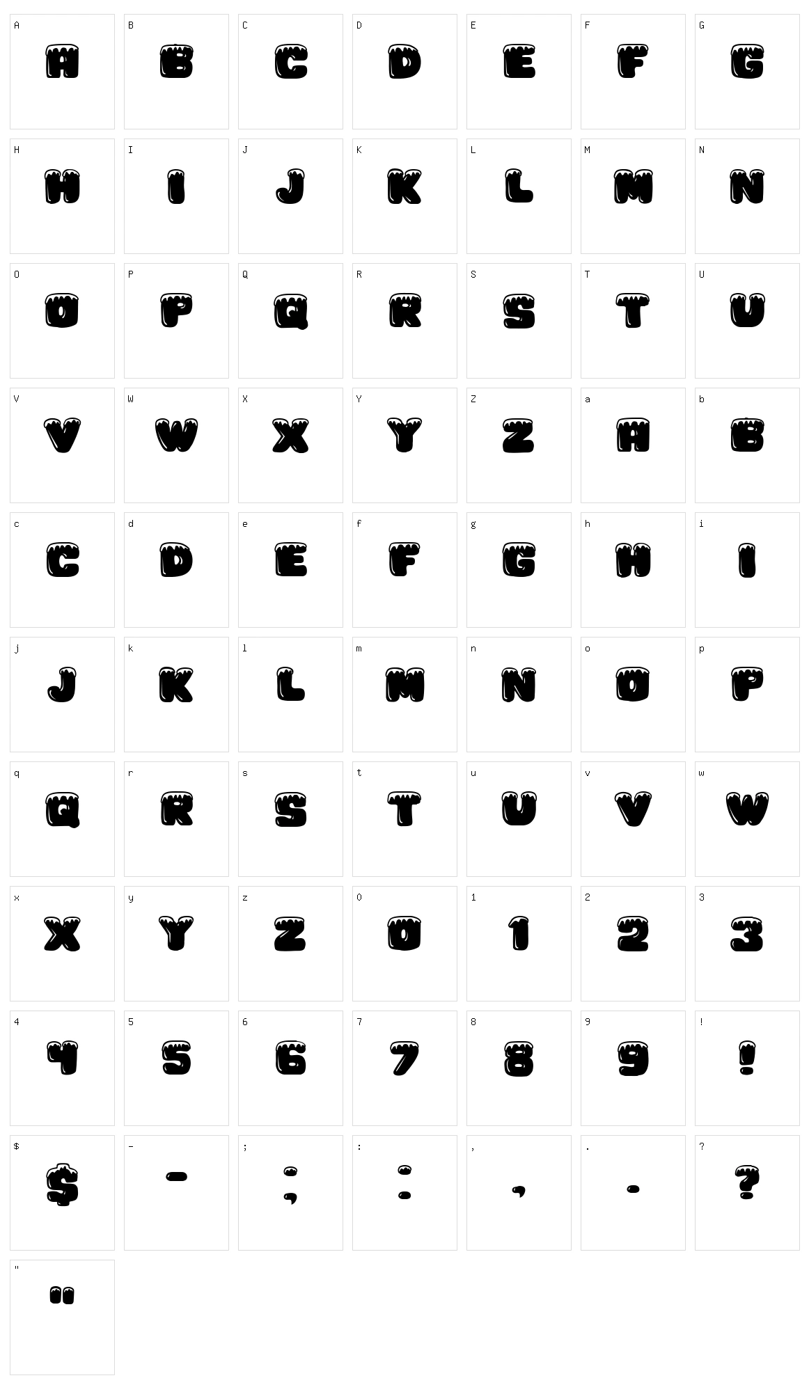 Iceberg Character Set