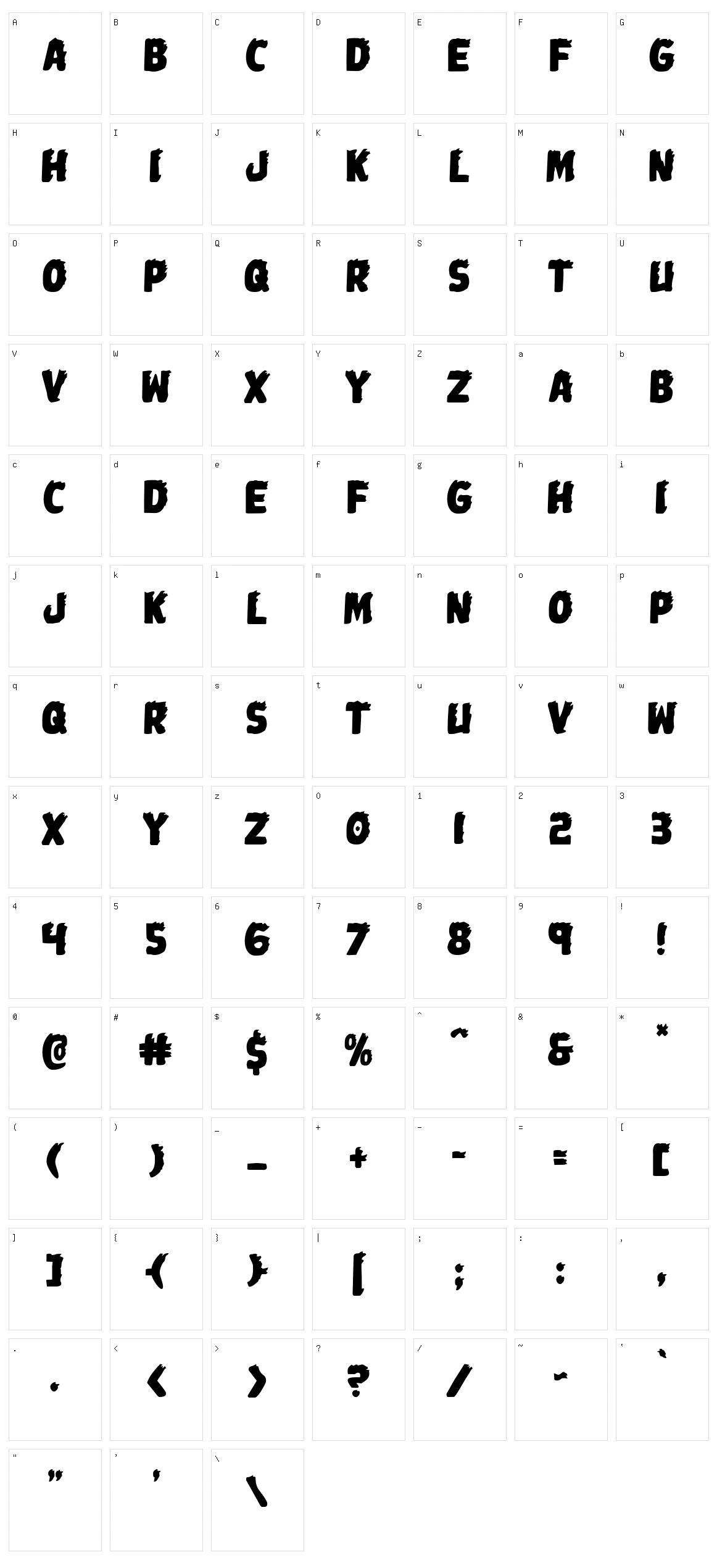 Johnny Torch Character Set