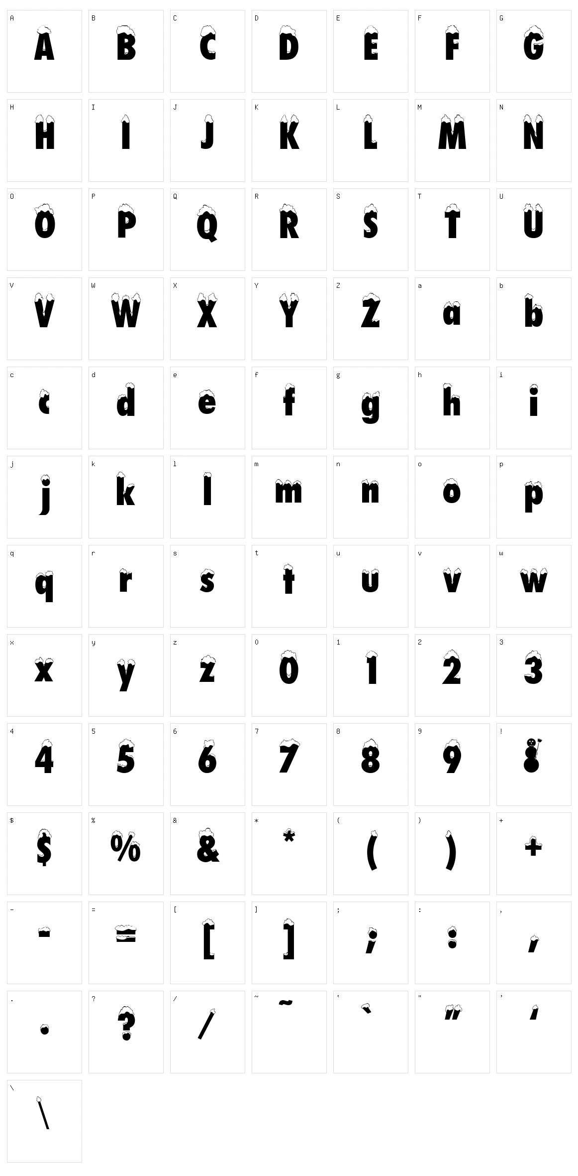 Neige Character Set