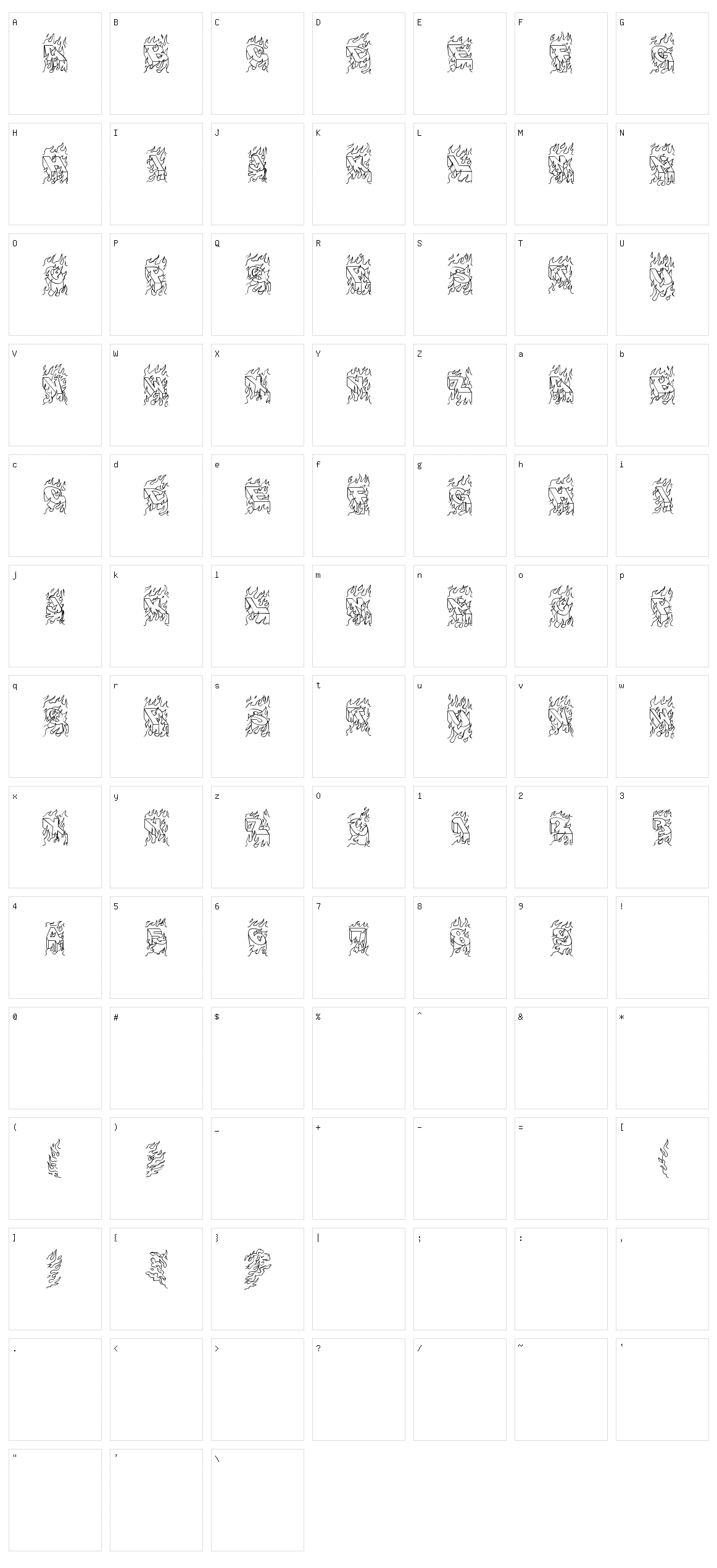 Oakland Hills 1991 Character Set