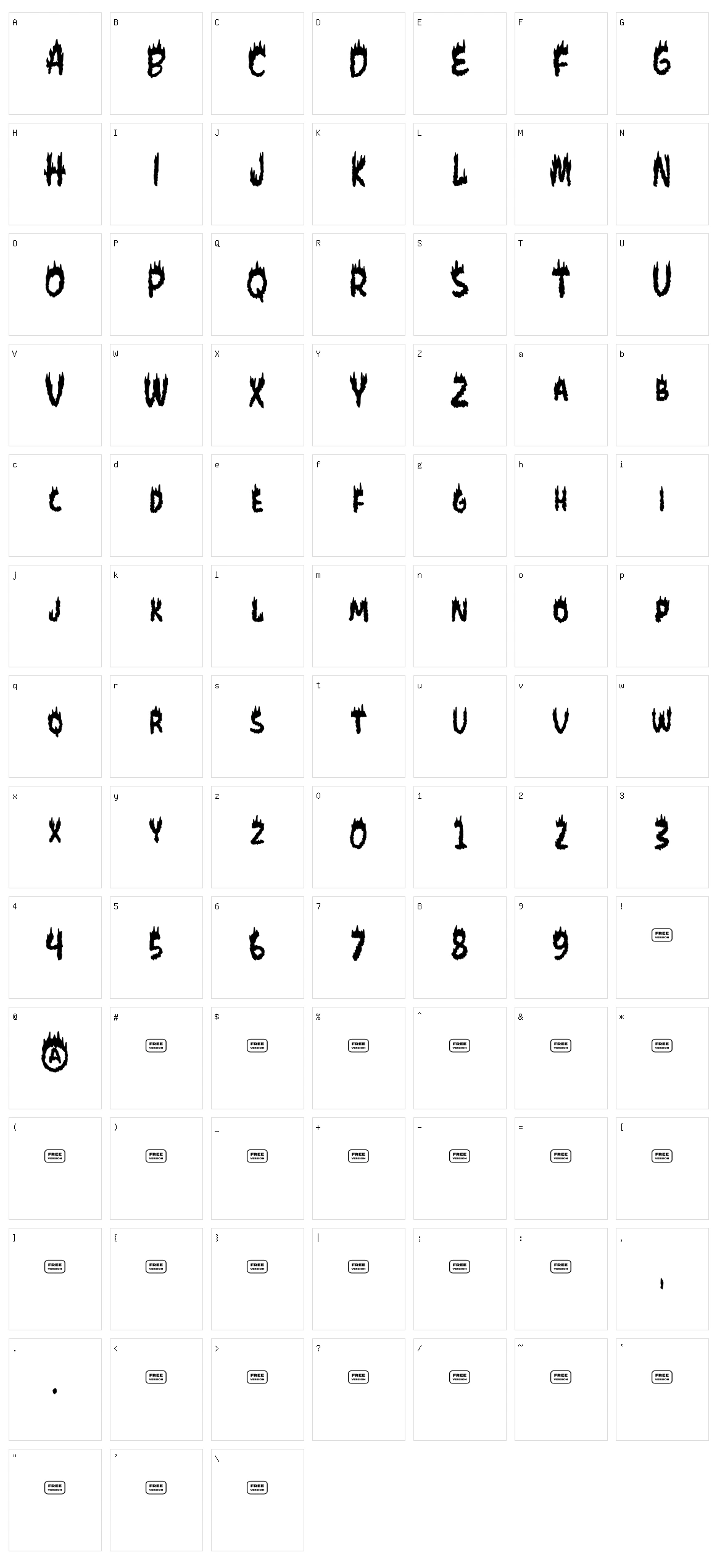 Panas Character Set
