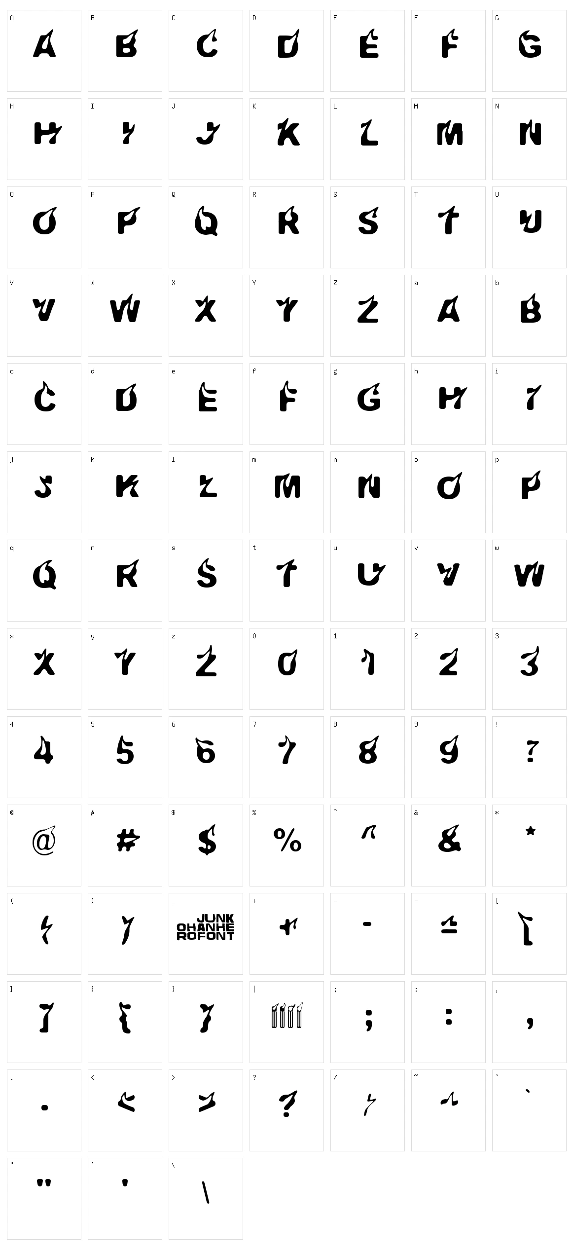 Pyromaani Character Set
