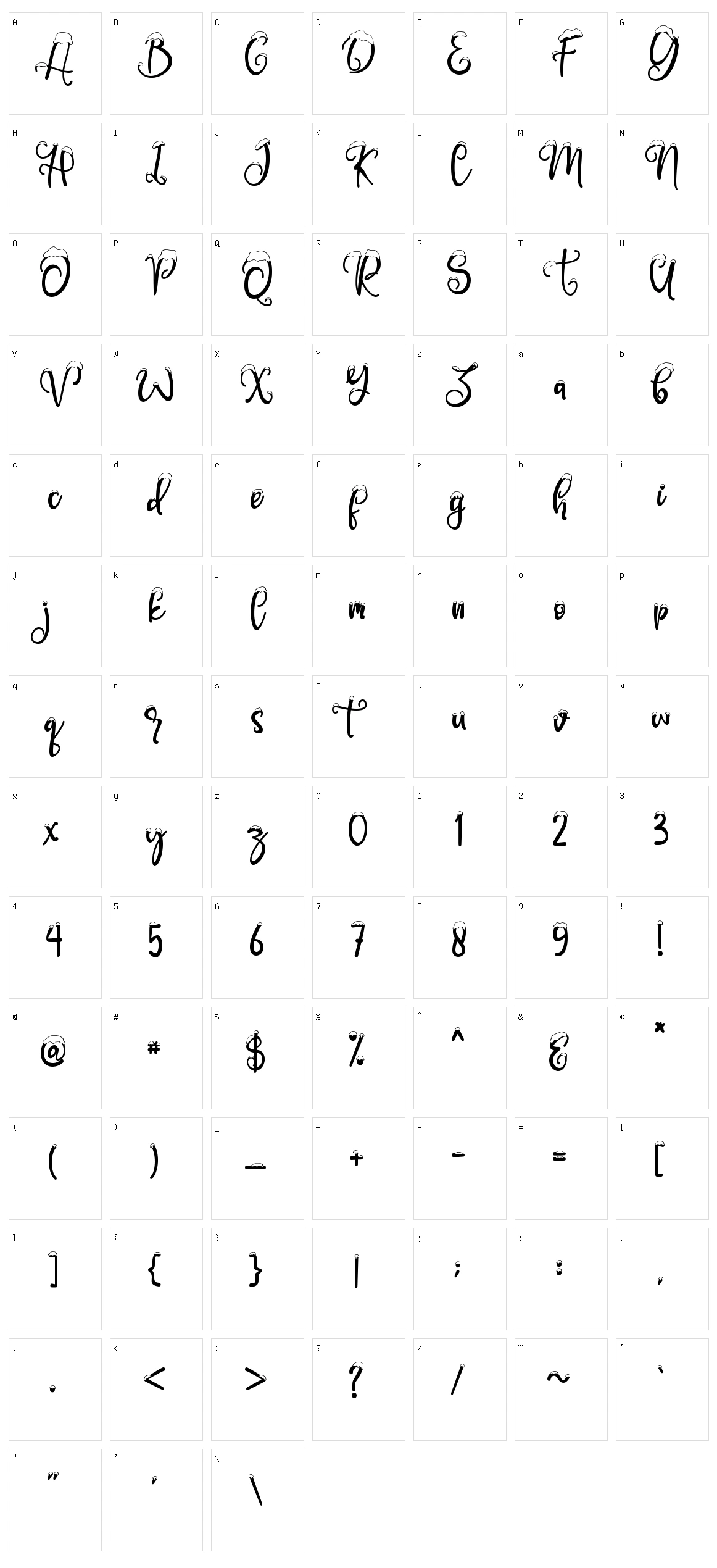 Snowby Character Set