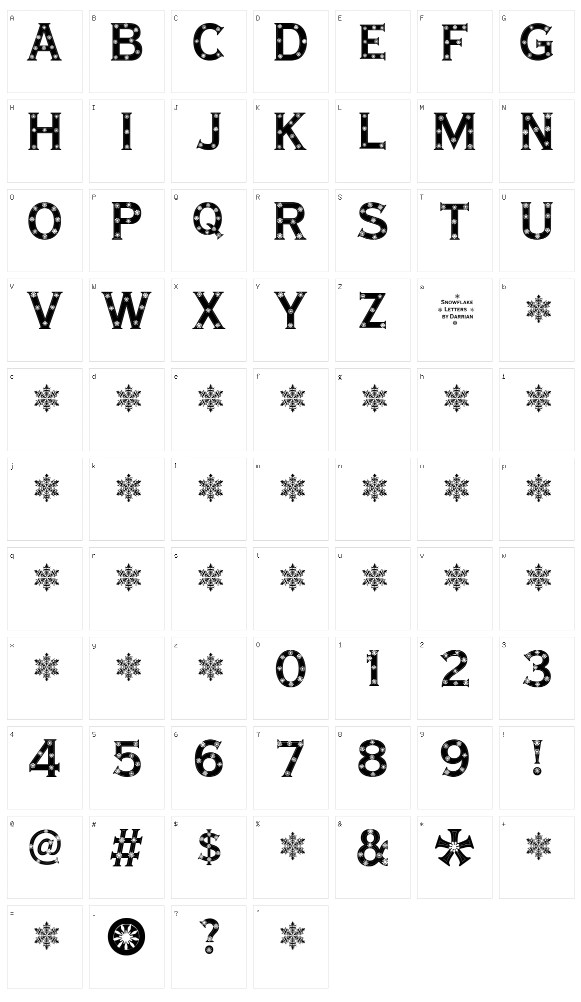 Snowflake Letters Character Set