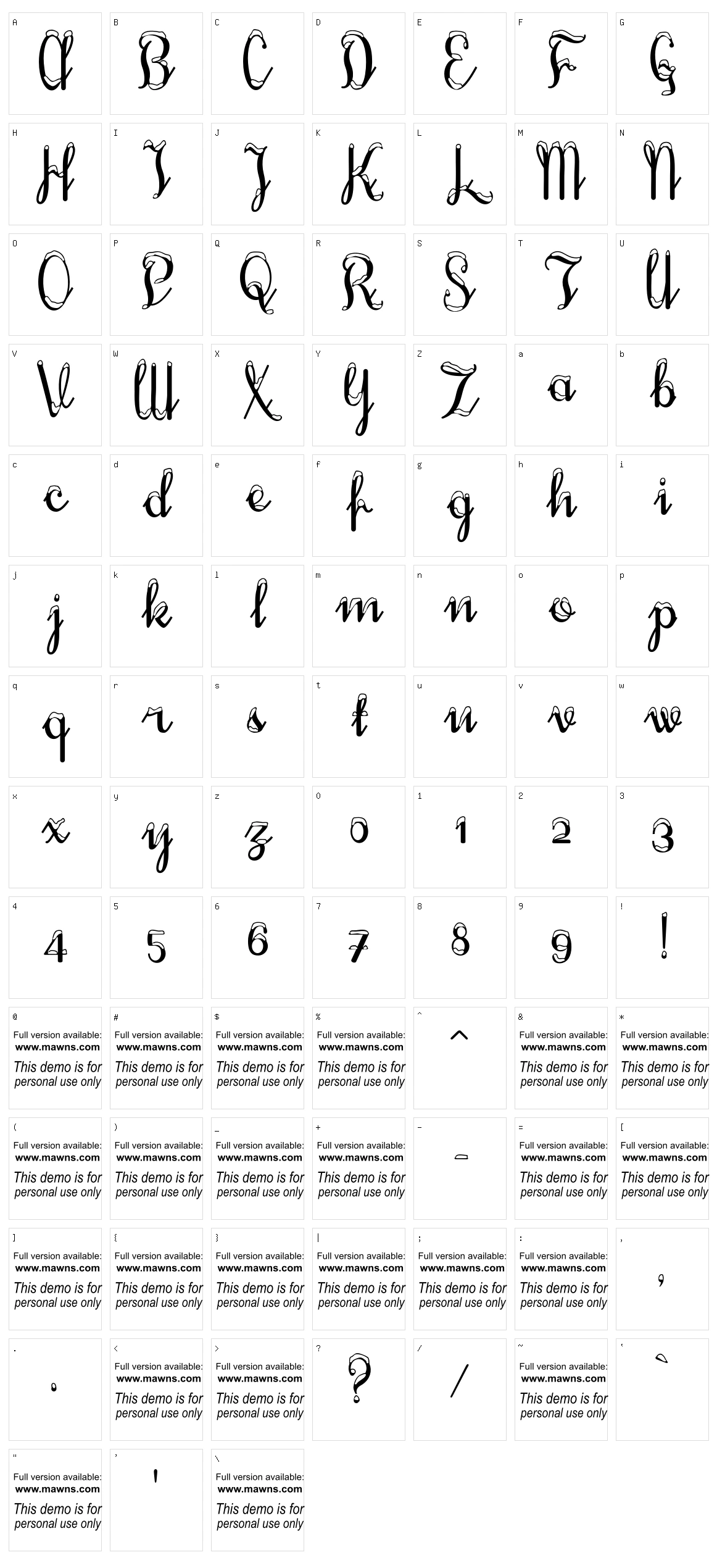 Snowhouse Character Set