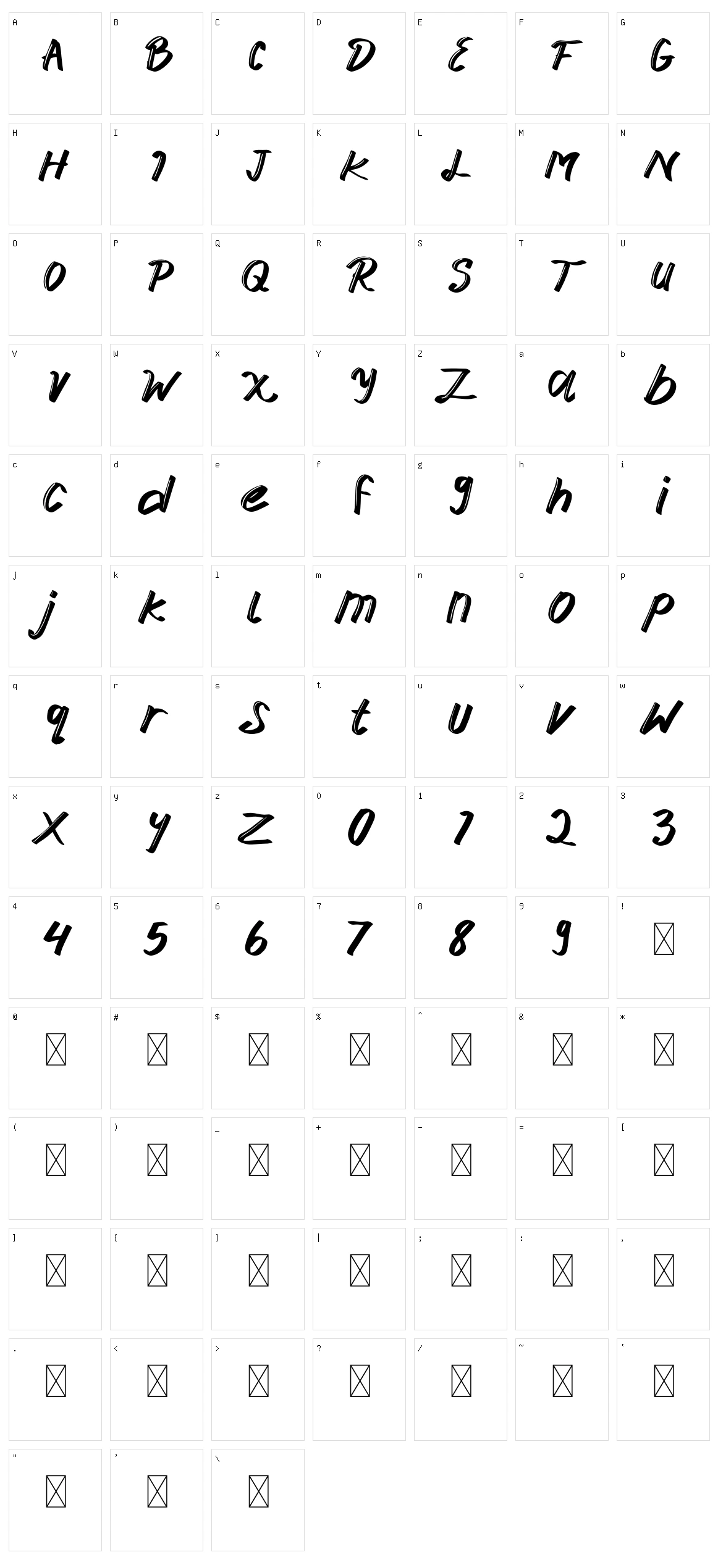 Dahlila Character Set