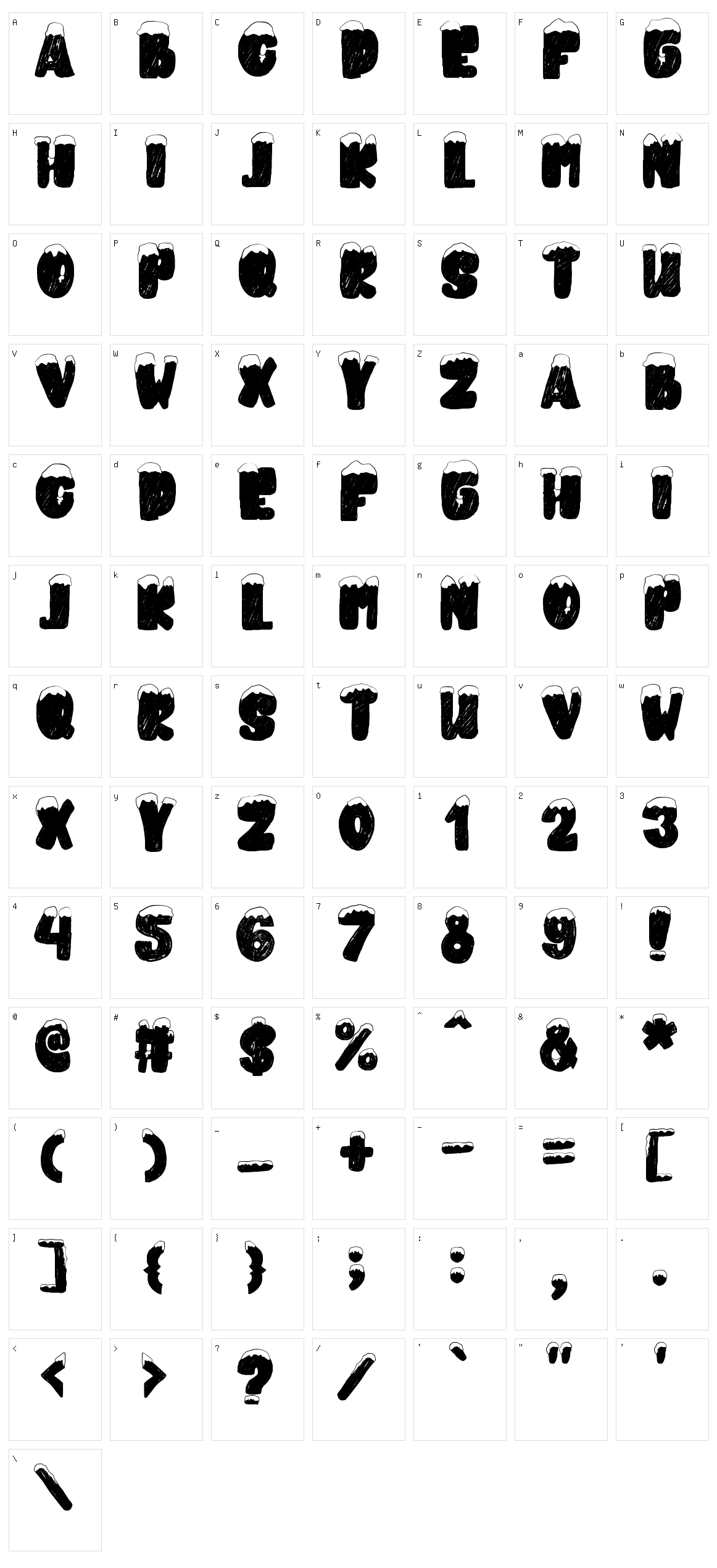 Snowky Brush Character Set