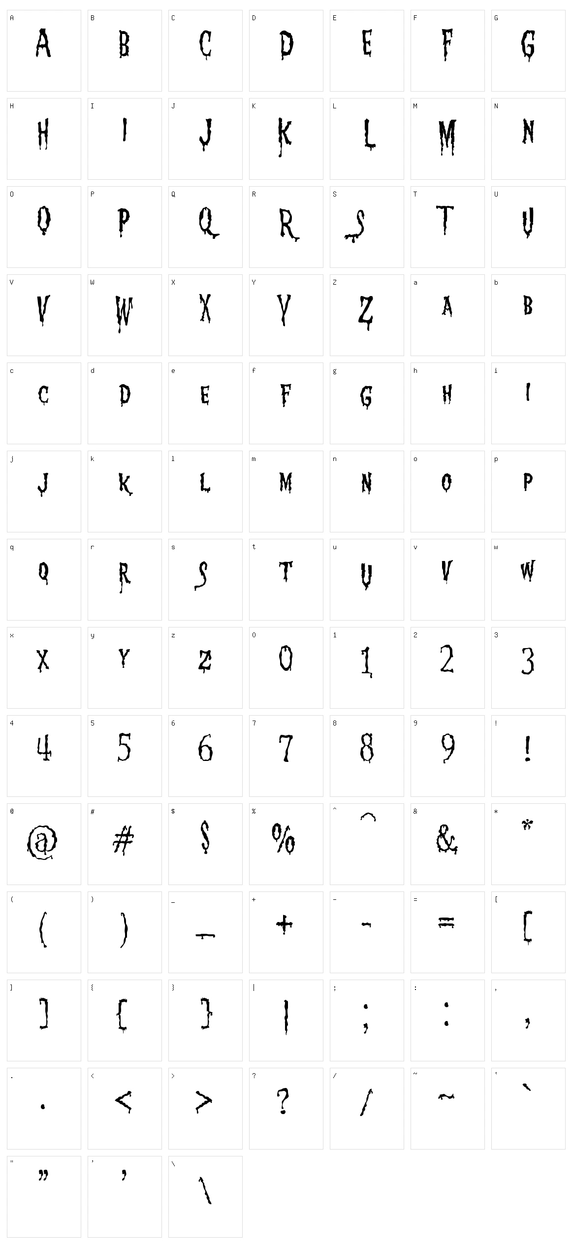 1313 Mockingbird Lane Character Set