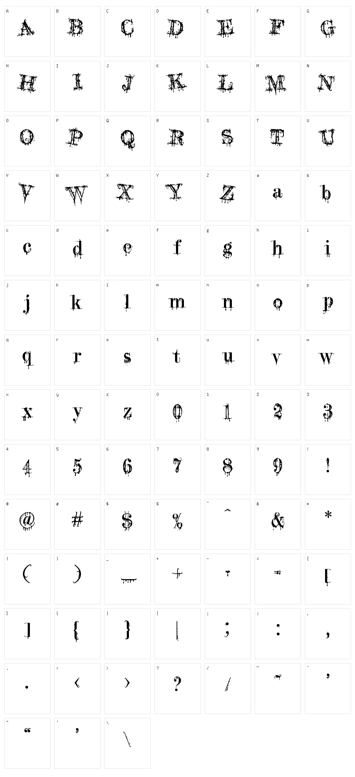 A Lolita Scorned Character Set