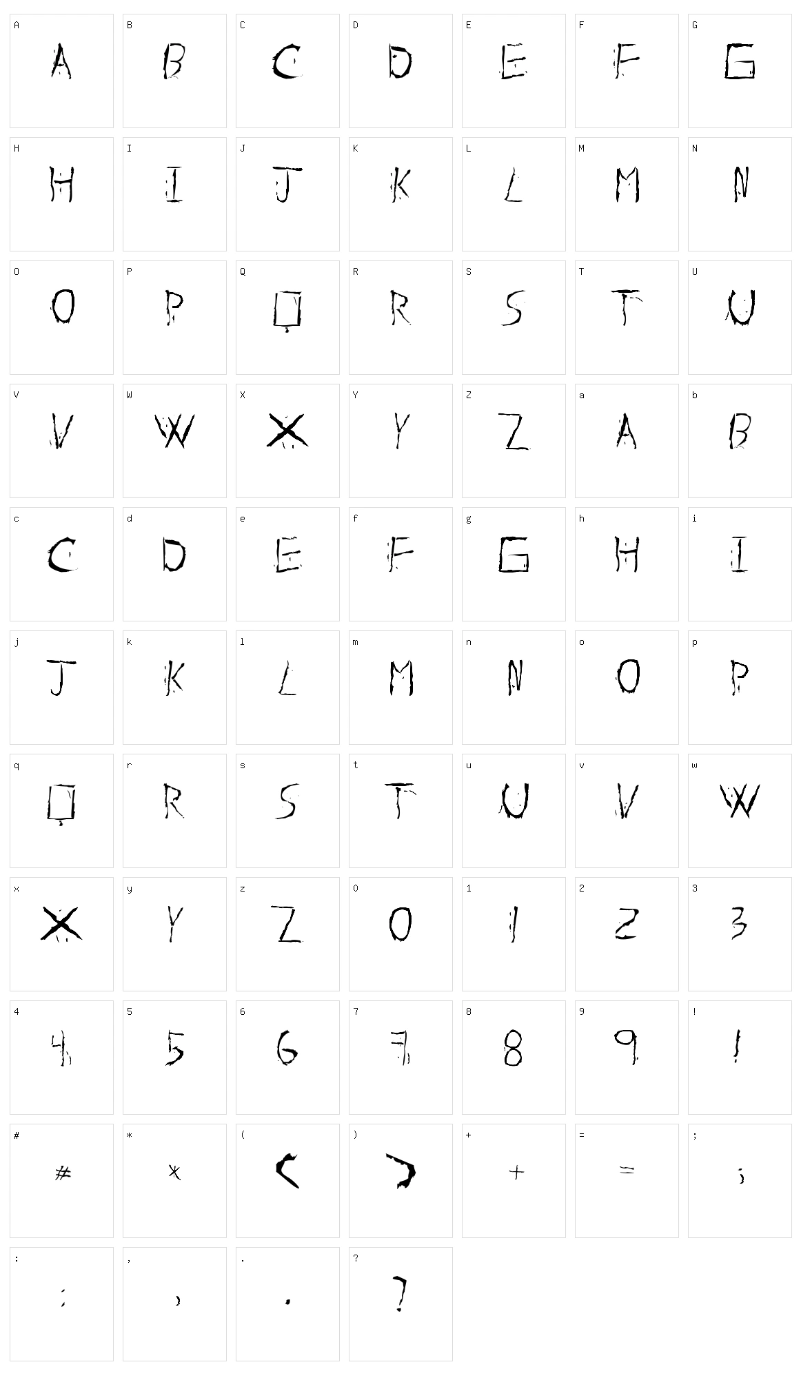 About Dead Character Set