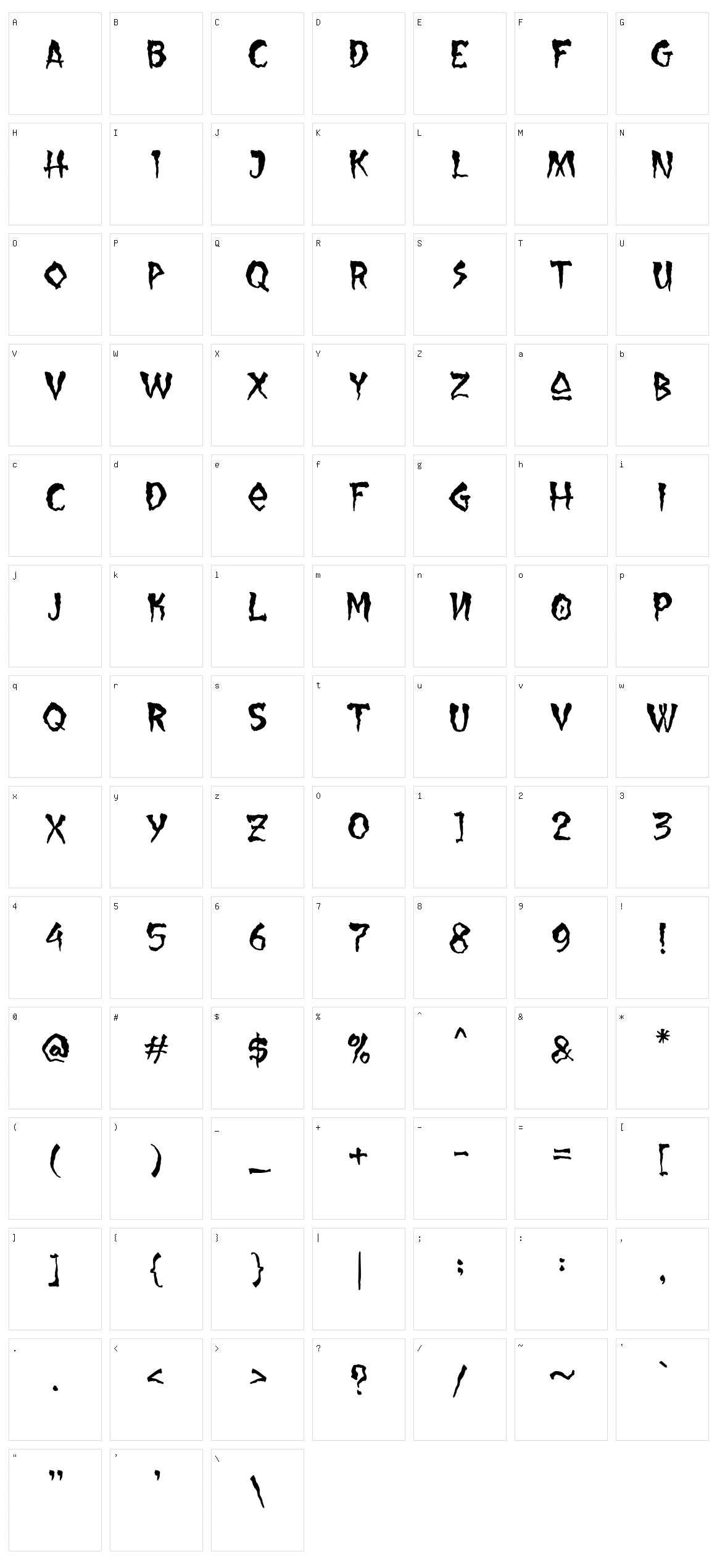 Allarmante Character Set