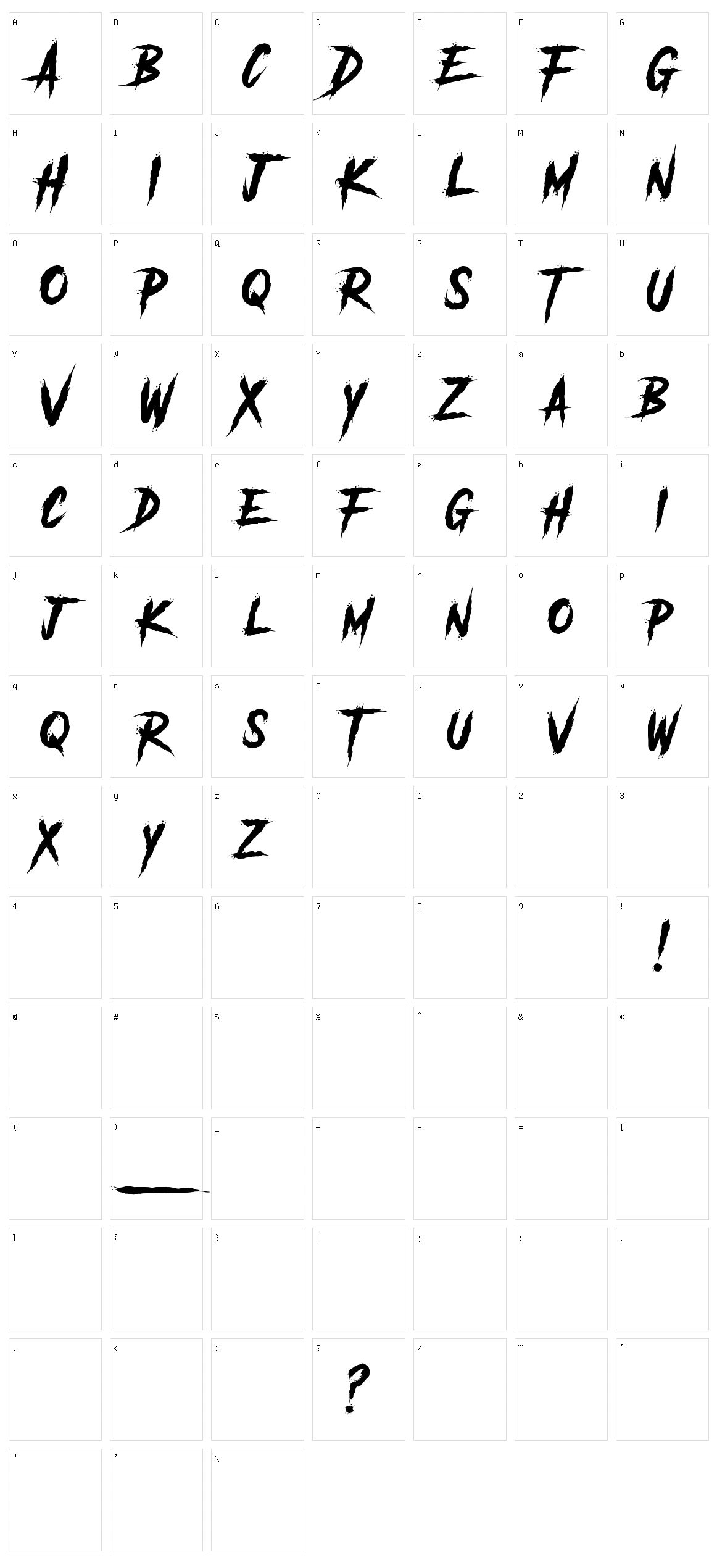 Another Danger Character Set