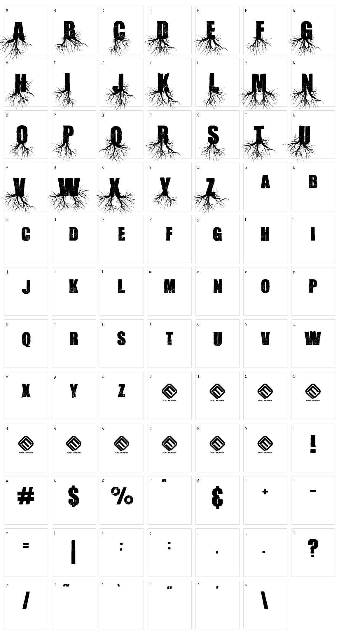 Aokigahara Character Set